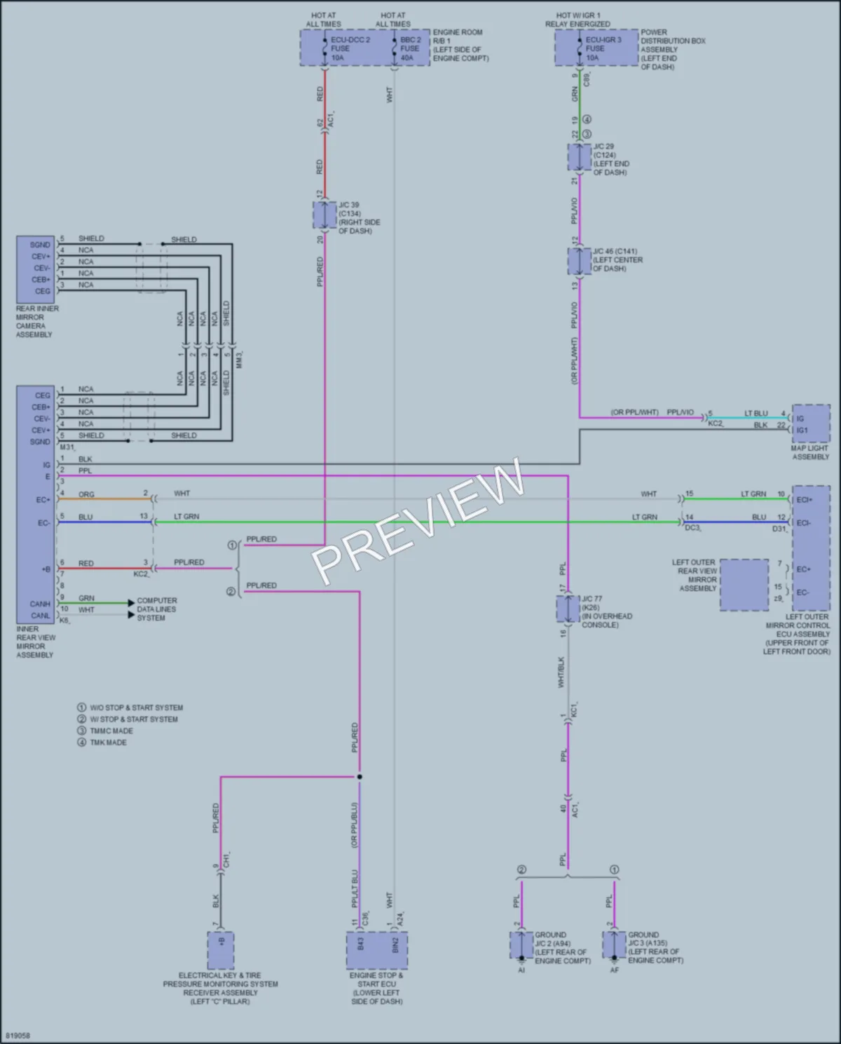 2023 Lexus RX500h Power Mirrors wiring diagram preview