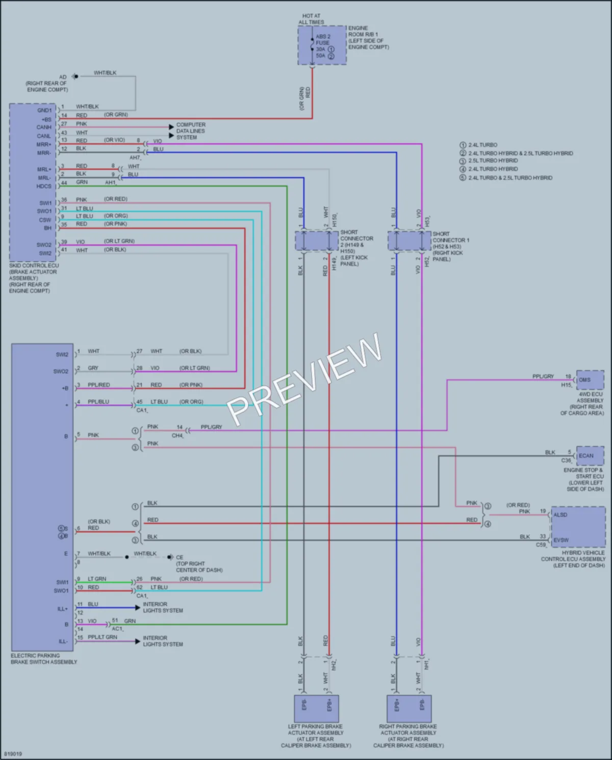 2023 Lexus RX500h Shift Interlock wiring diagram preview