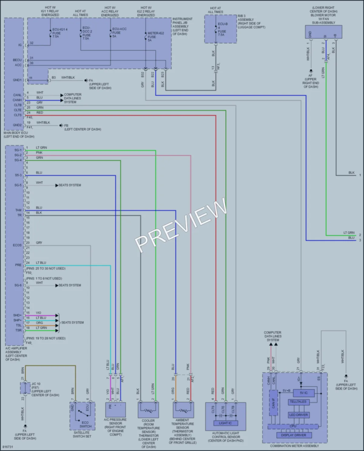 2023 Lexus UX250h Air Conditioning wiring diagram preview