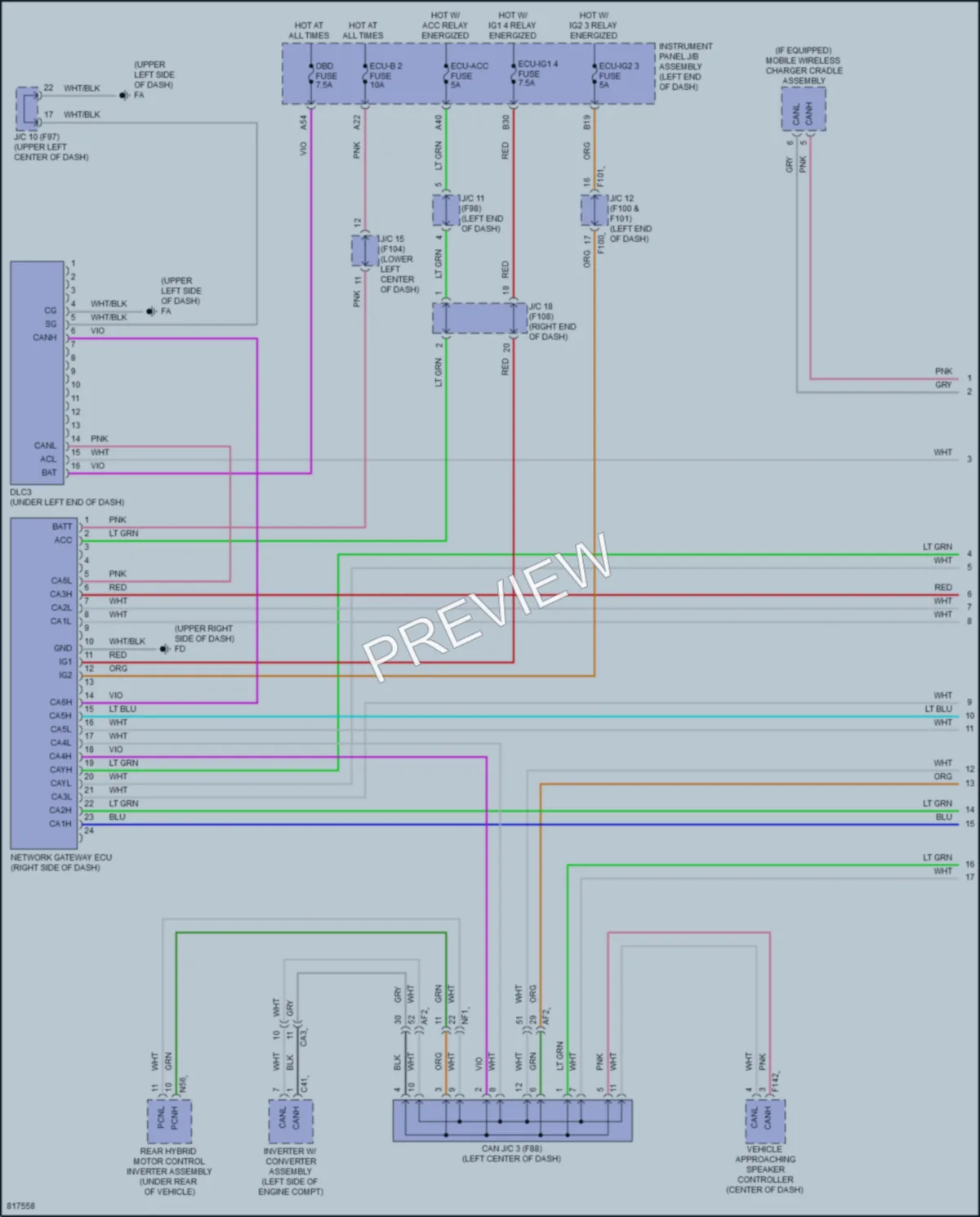 2023 Lexus UX250h Computer Data Lines wiring diagram preview