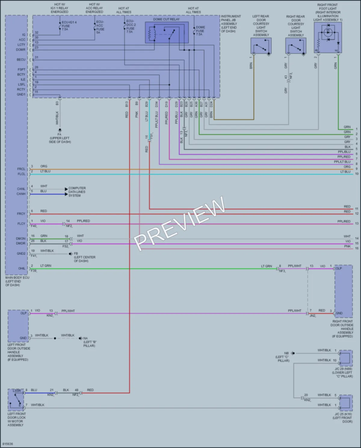 2023 Lexus UX250h Interior Lights wiring diagram preview