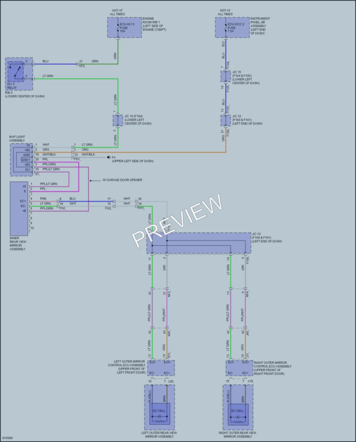 2023 Lexus UX250h Power Mirrors wiring diagram preview