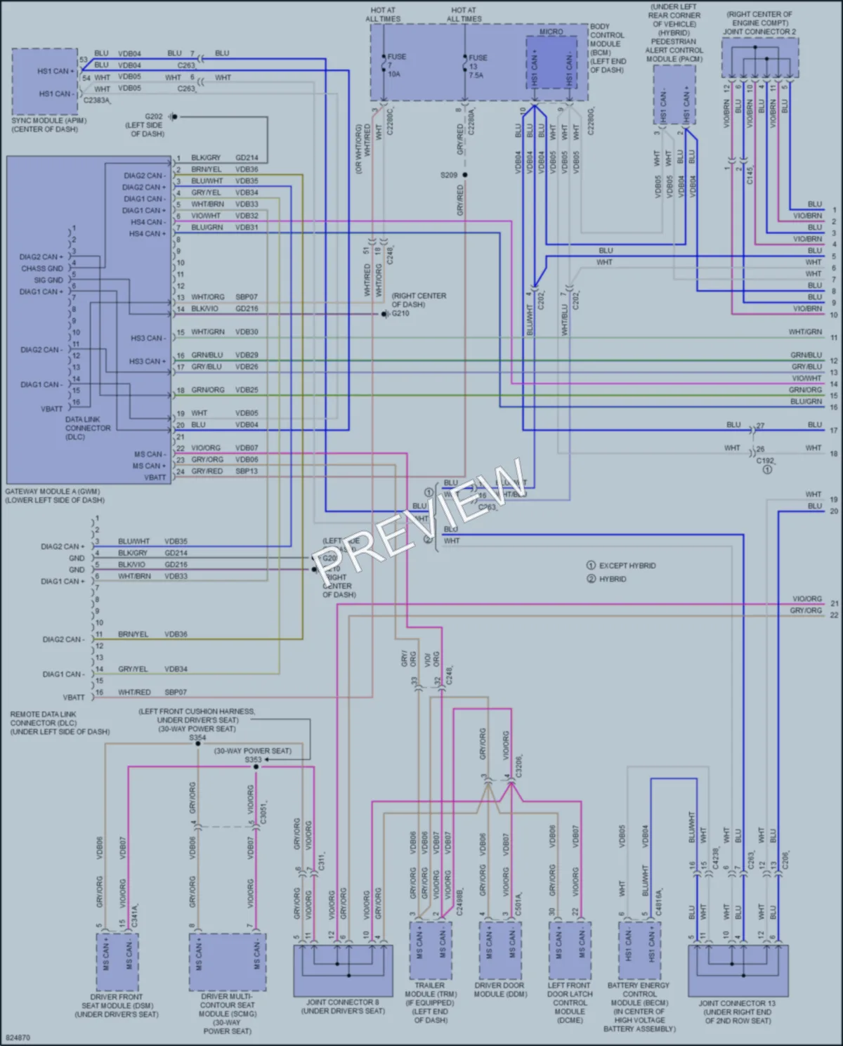 2023 Lincoln Aviator Computer Data Lines wiring diagram preview