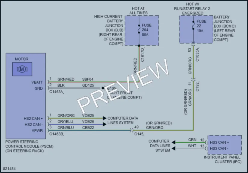 2023 Lincoln Aviator Electronic Power Steering wiring diagram preview