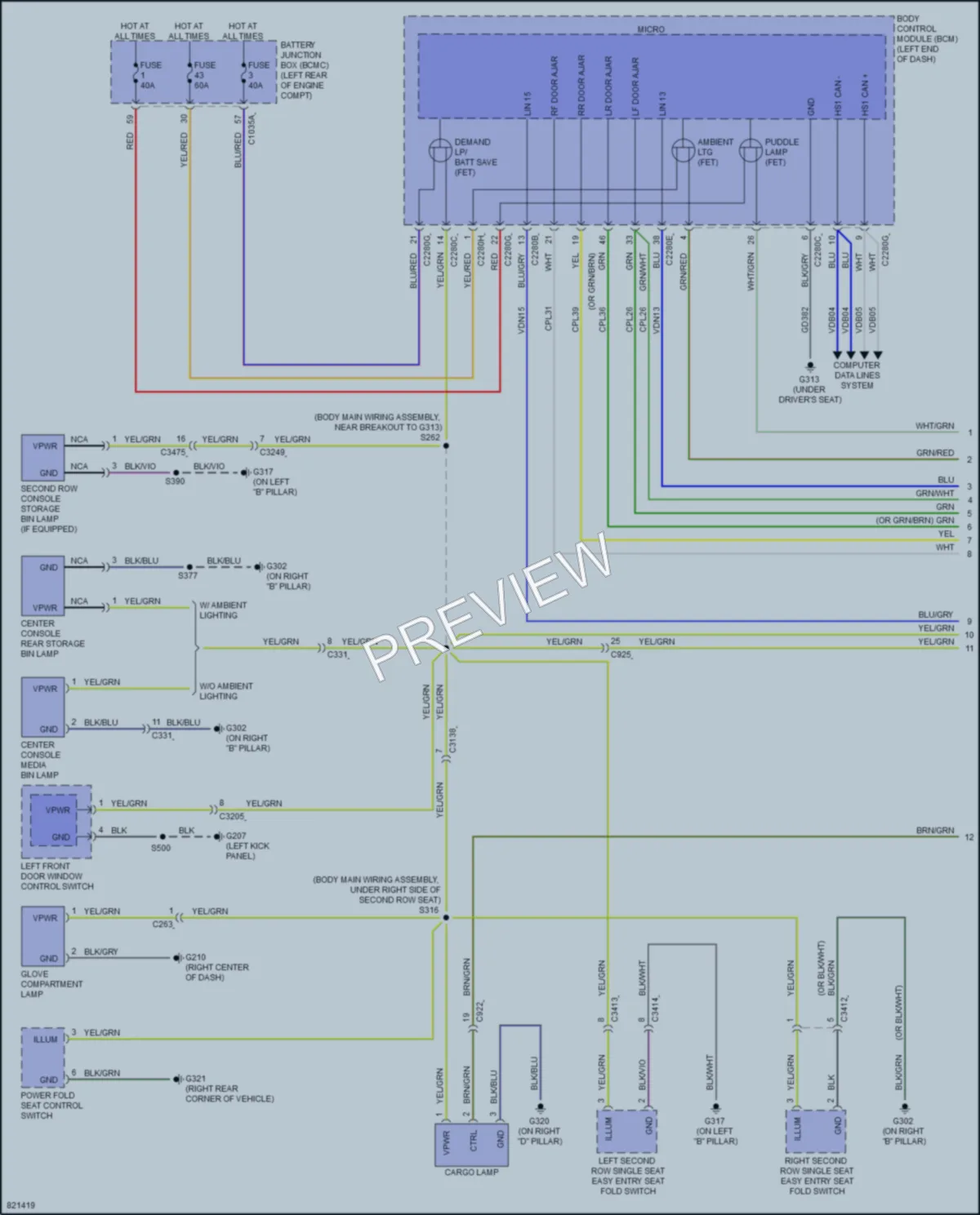 2023 Lincoln Aviator Interior Lights wiring diagram preview
