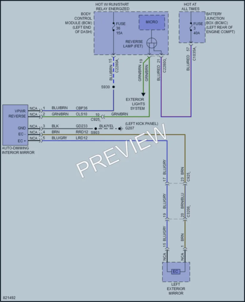 2023 Lincoln Aviator Power Mirrors wiring diagram preview