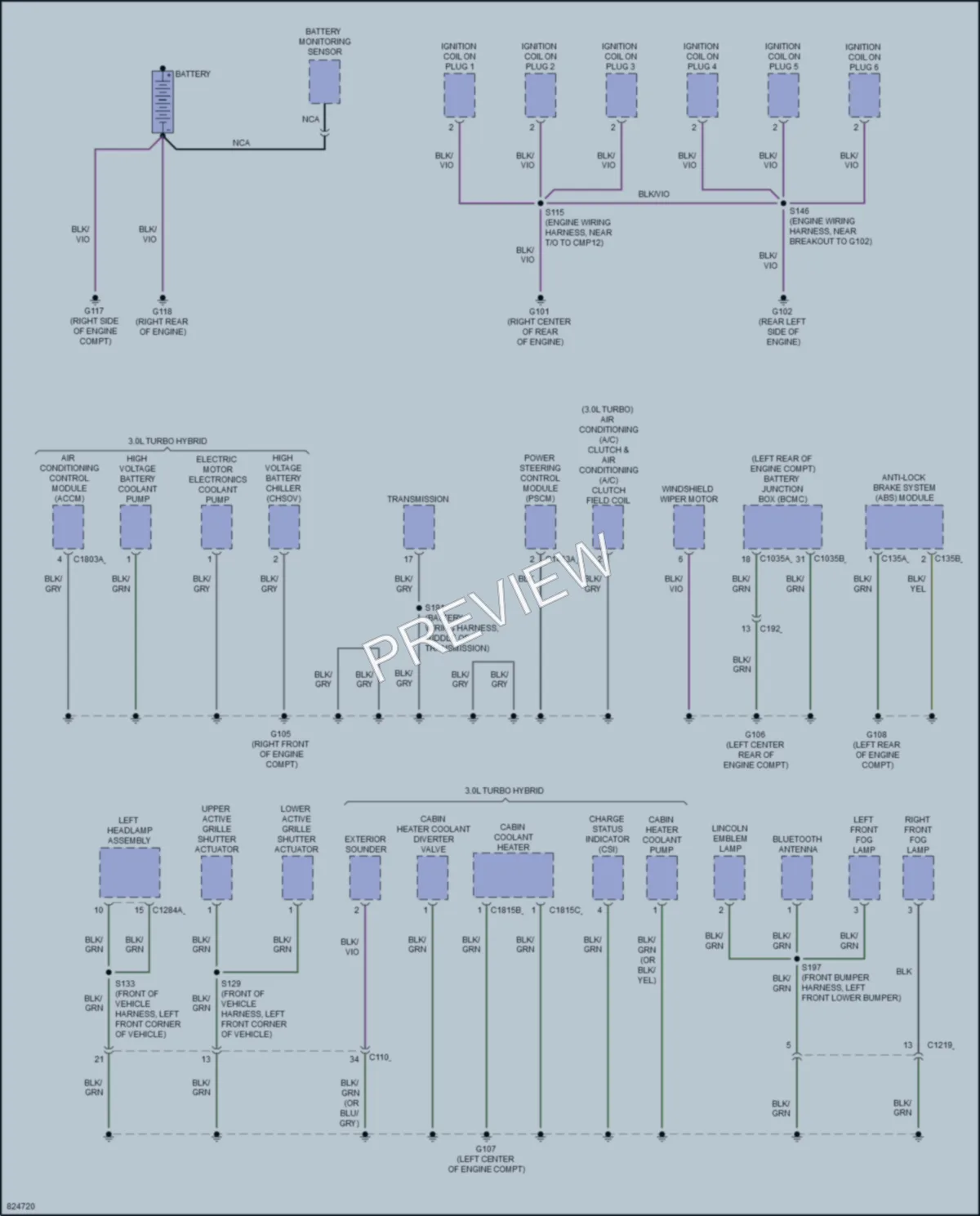 2023 Lincoln AviatorPlugIn Ground Distribution wiring diagram preview
