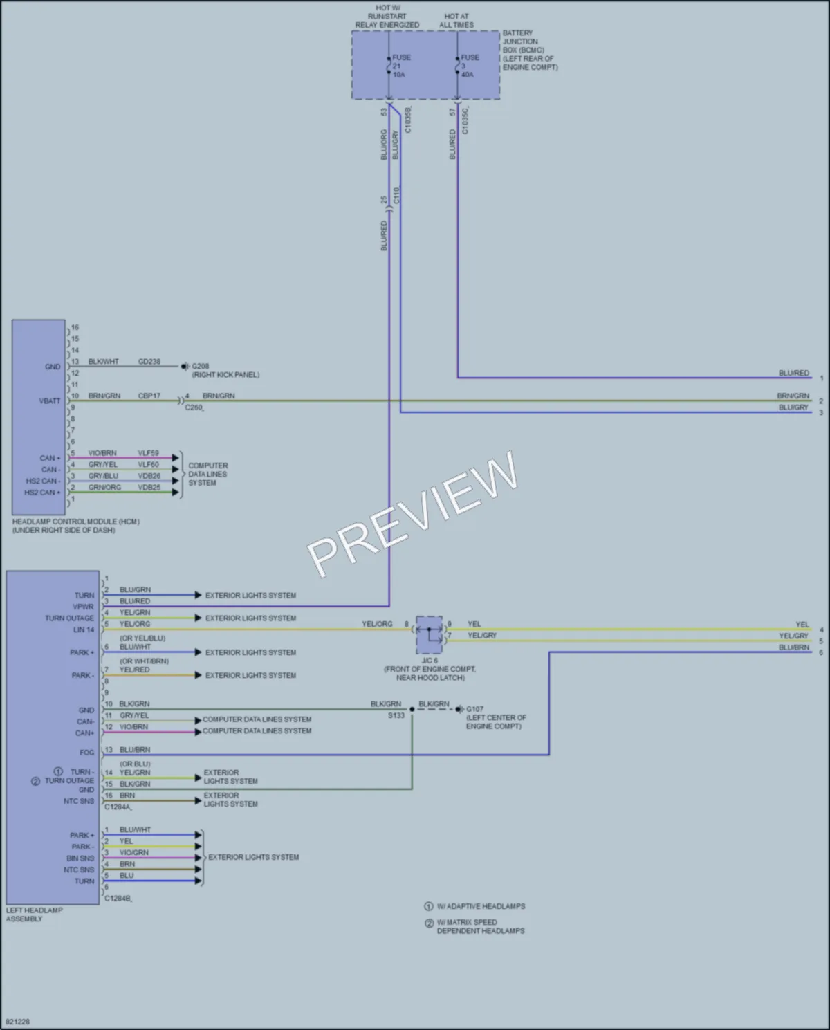 2023 Lincoln AviatorPlugIn Headlights wiring diagram preview
