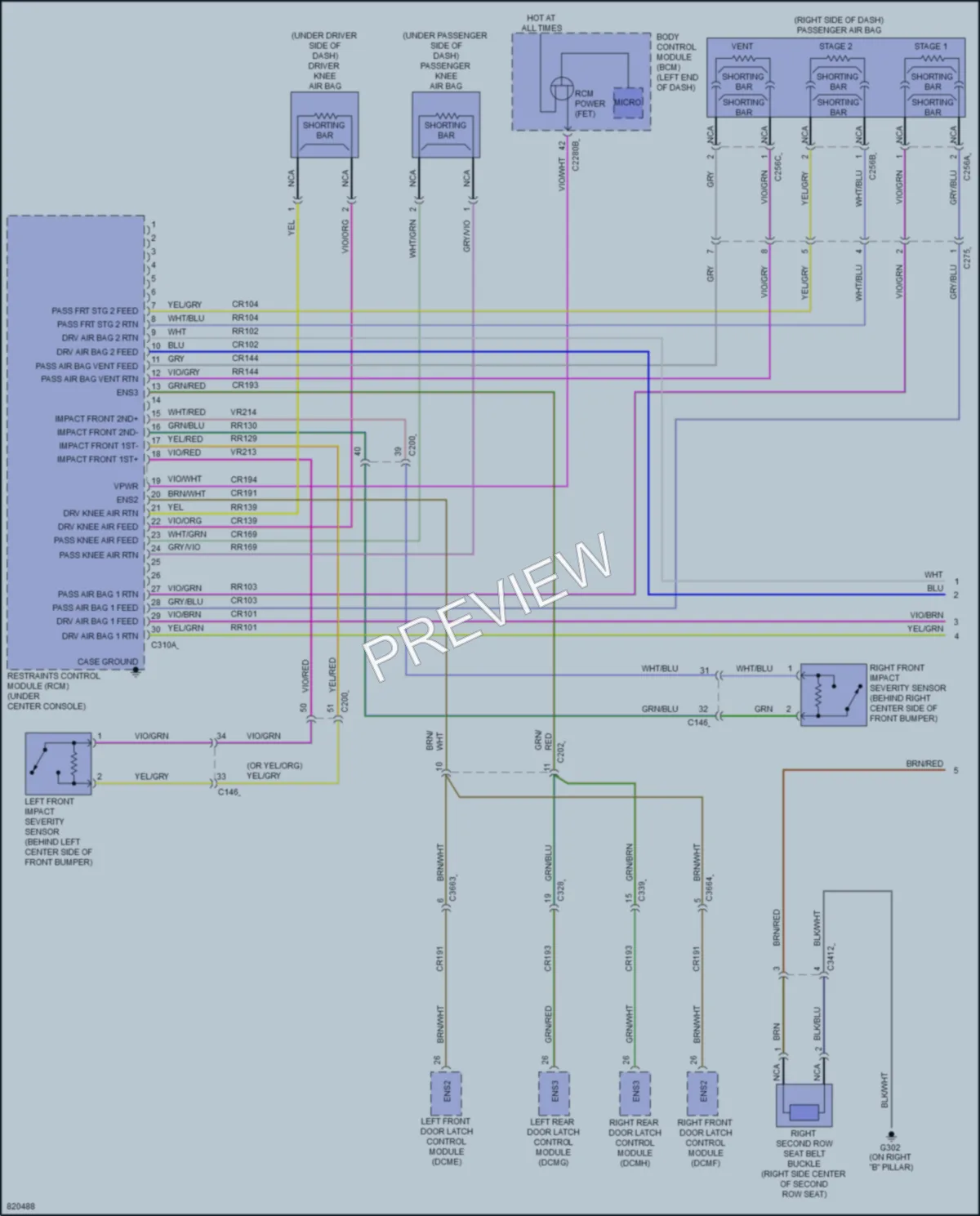 2023 Lincoln AviatorPlugIn Supplemental Restraints wiring diagram preview