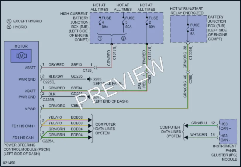 2023 Lincoln Corsair Electronic Power Steering wiring diagram preview