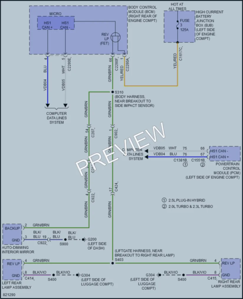 2023 Lincoln Corsair Exterior Lights wiring diagram preview