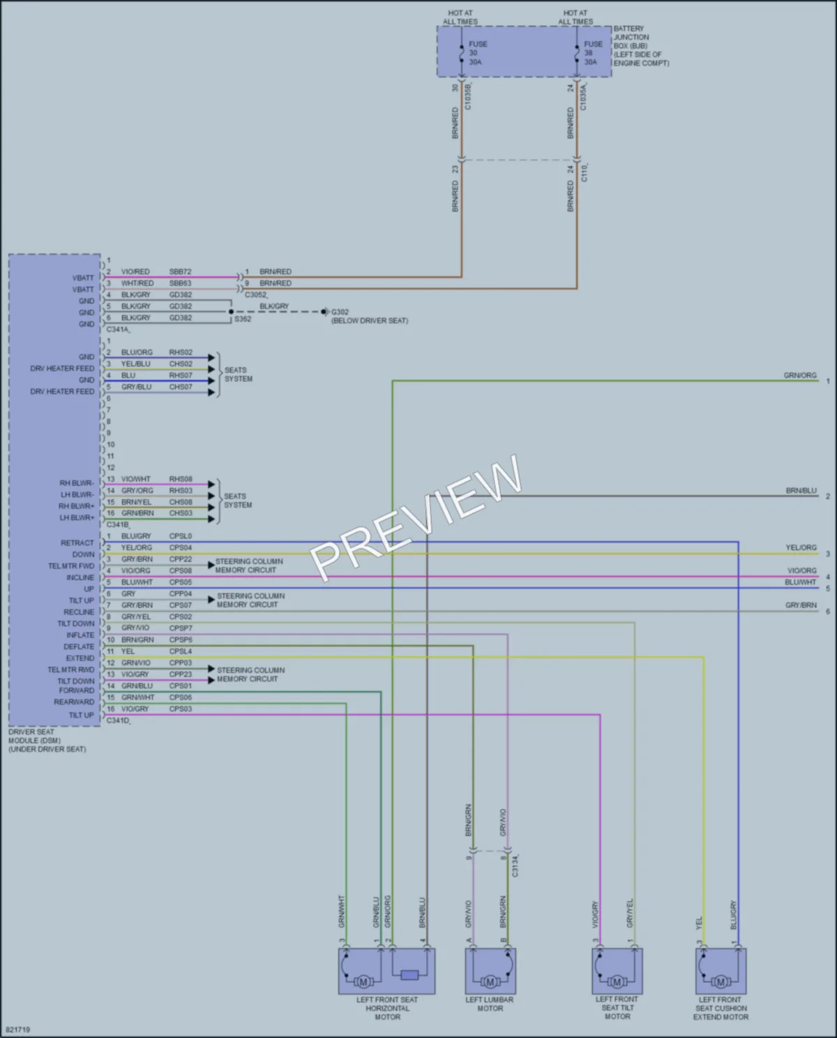 2023 Lincoln Corsair Memory Systems wiring diagram preview
