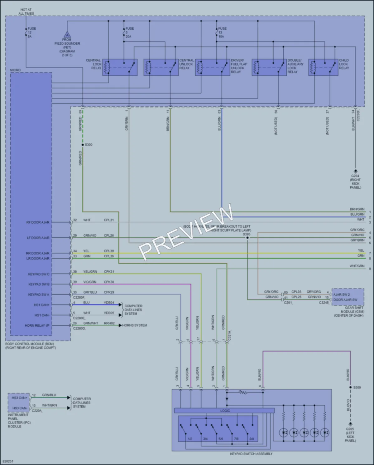 2023 Lincoln Corsair Power Door Locks wiring diagram preview