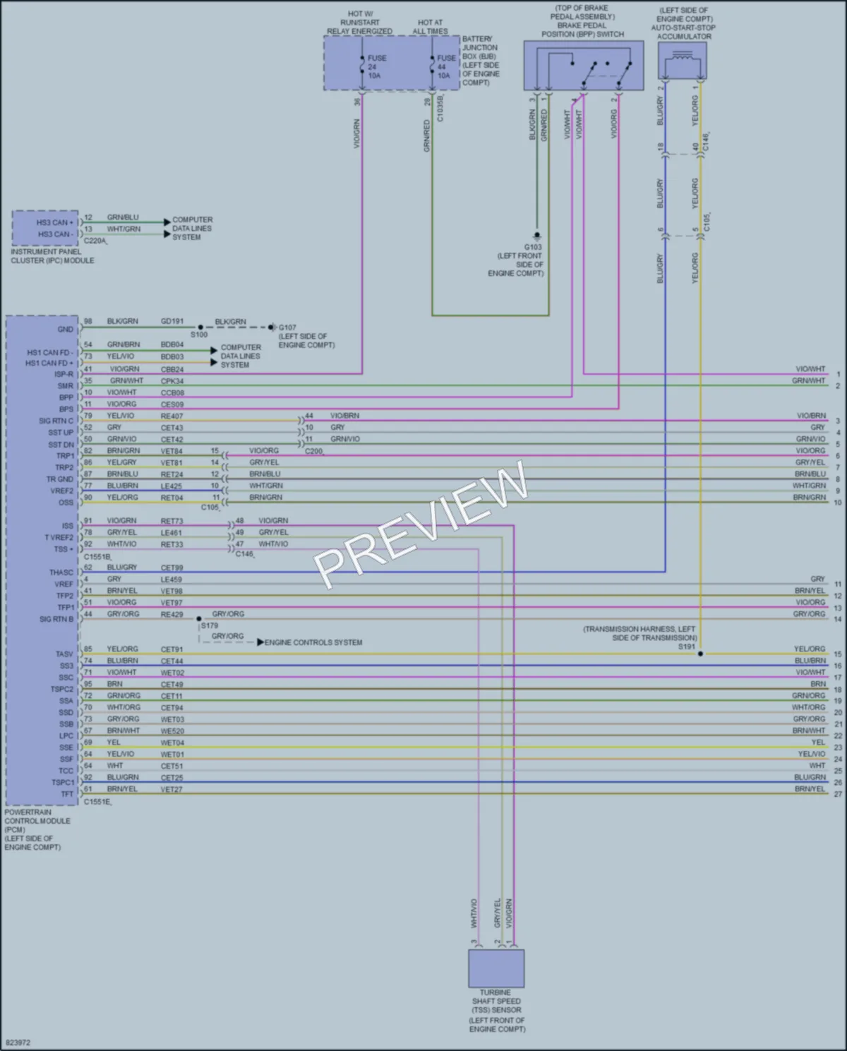 2023 Lincoln Corsair Transmission wiring diagram preview