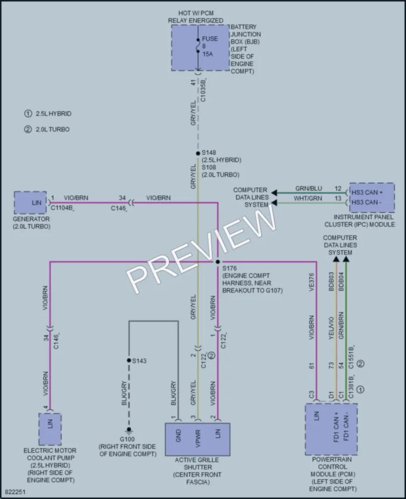2023 Lincoln CorsairPlugIn Active Bodyworks wiring diagram preview