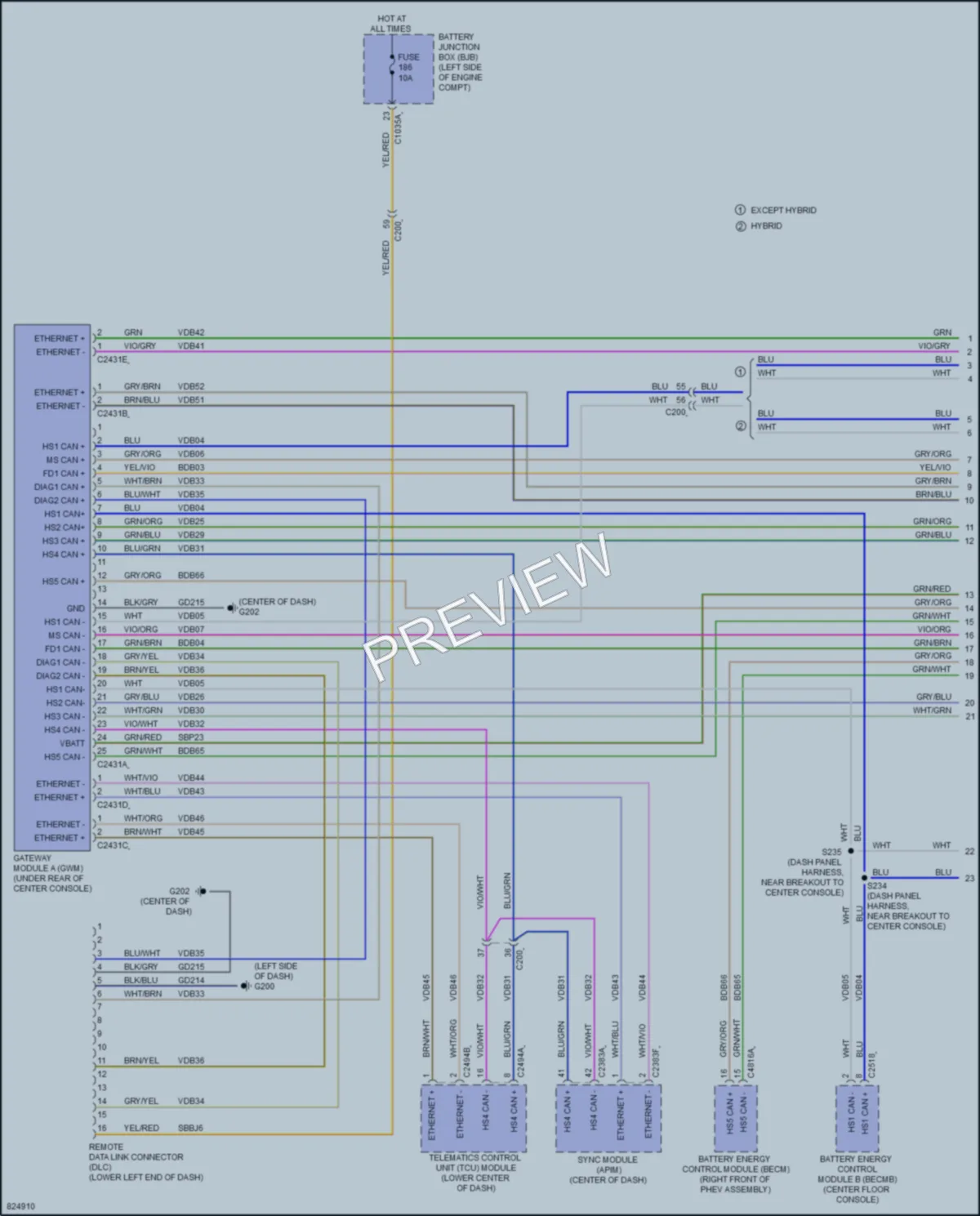 2023 Lincoln CorsairPlugIn Computer Data Lines wiring diagram preview