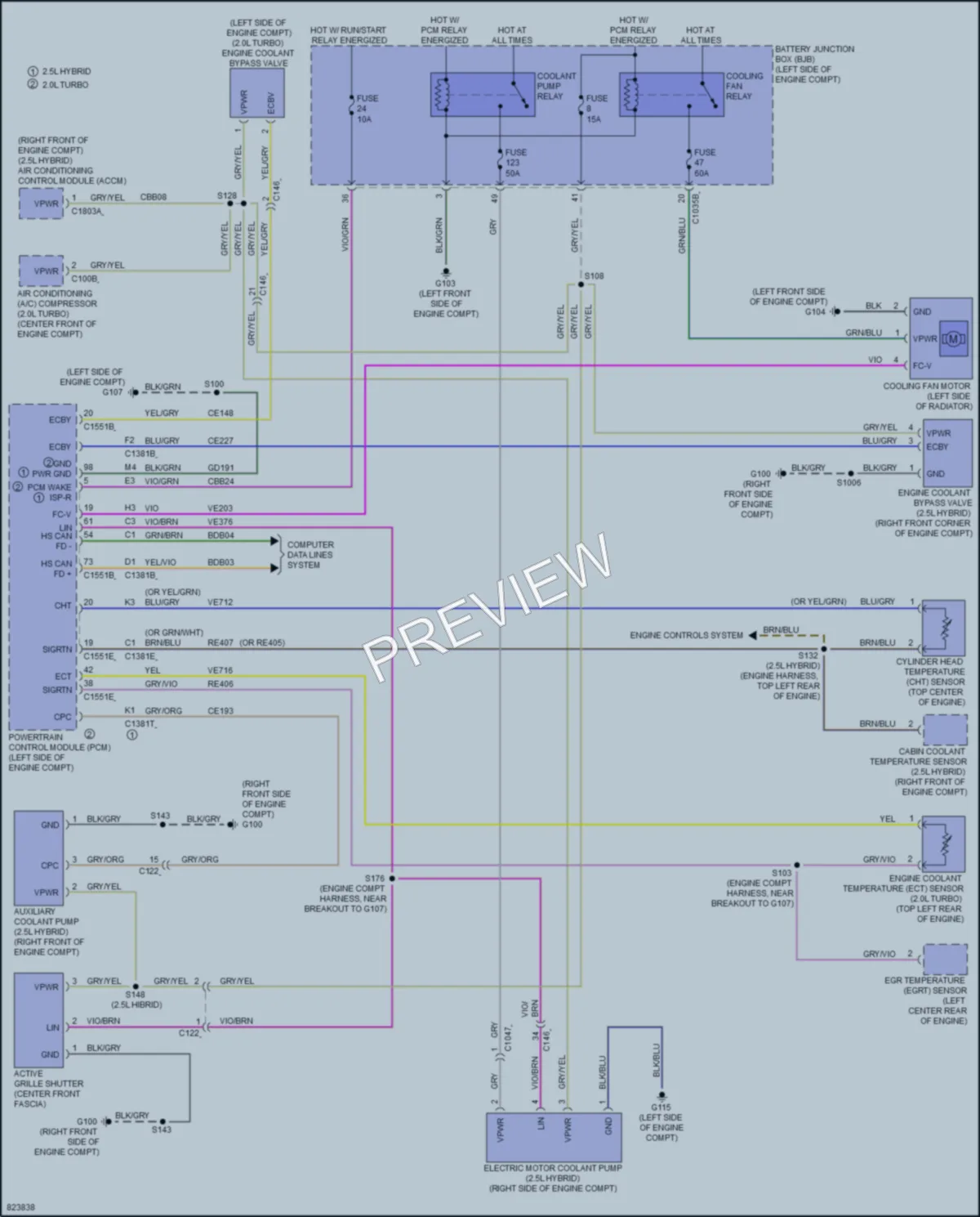 2023 Lincoln CorsairPlugIn Cooling Fan wiring diagram preview