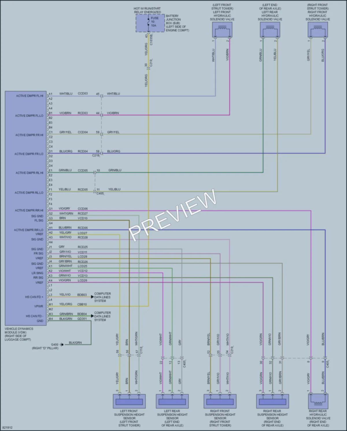 2023 Lincoln CorsairPlugIn Electronic Suspension wiring diagram preview
