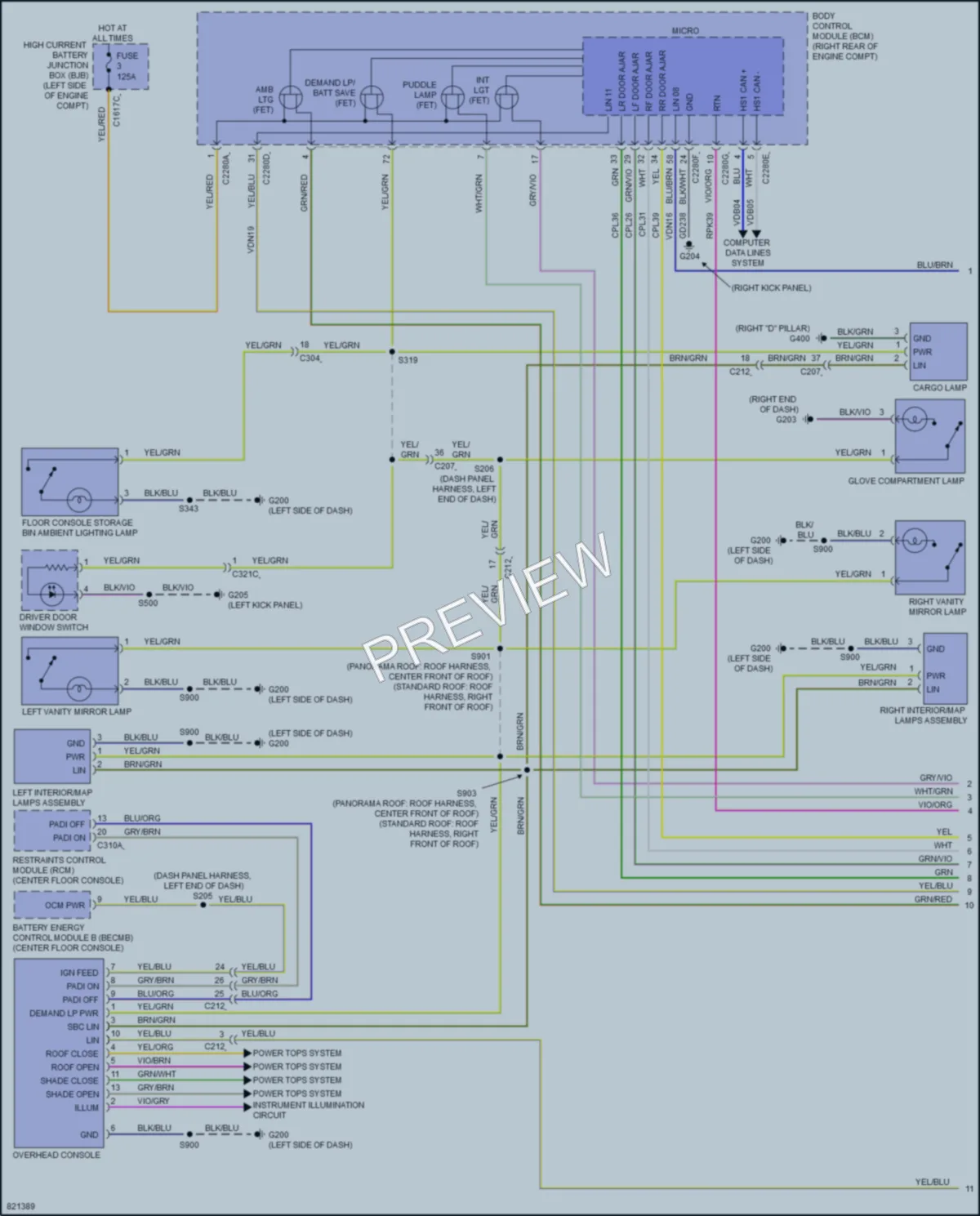 2023 Lincoln CorsairPlugIn Interior Lights wiring diagram preview