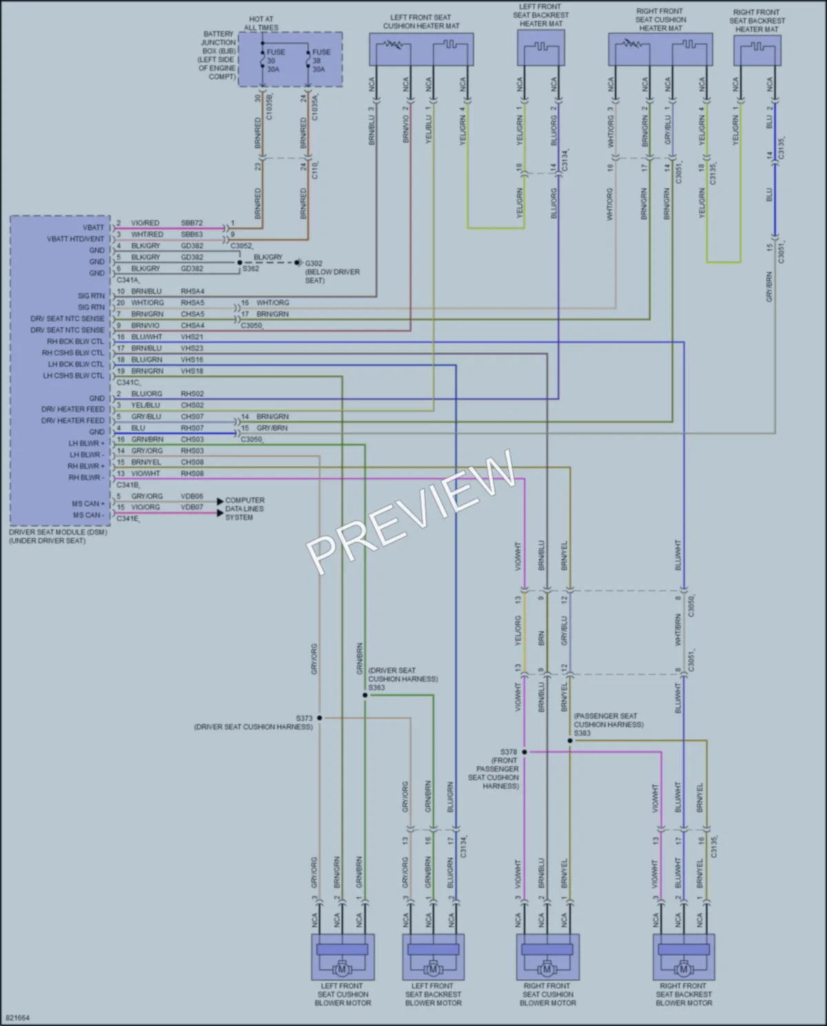 2023 Lincoln CorsairPlugIn Power Seats wiring diagram preview
