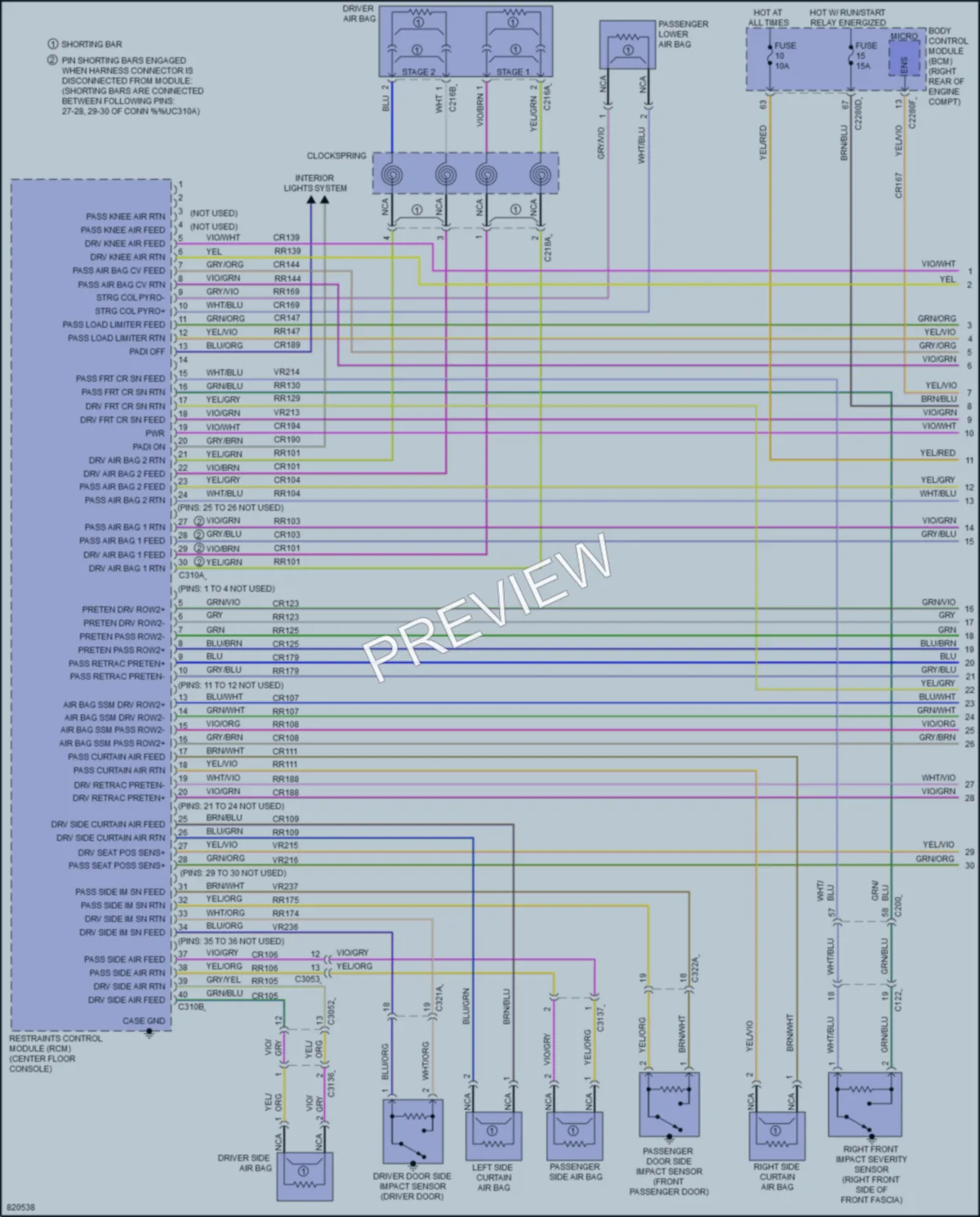 2023 Lincoln CorsairPlugIn Supplemental Restraints wiring diagram preview