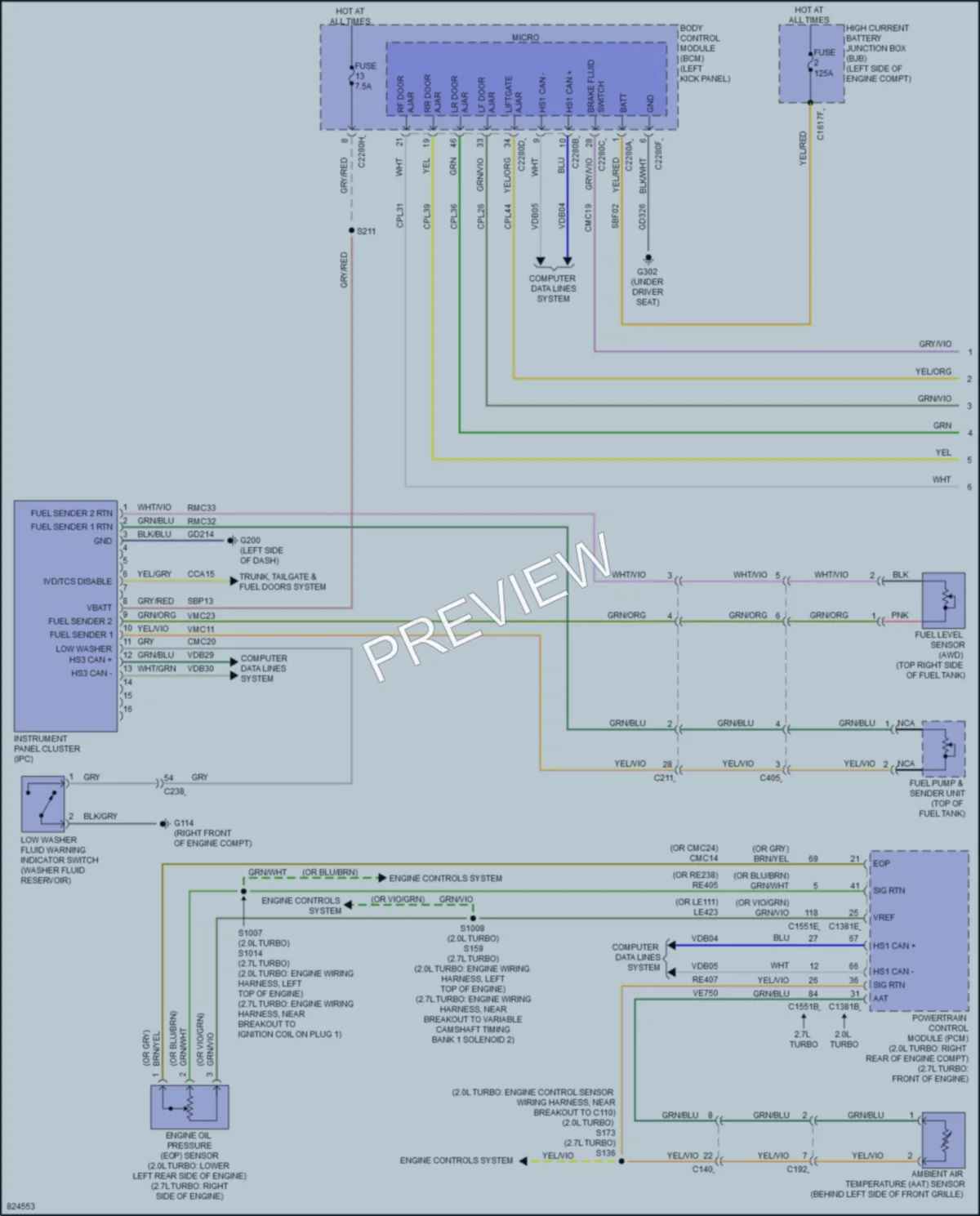 2023 Lincoln Nautilus Instrument Cluster wiring diagram preview