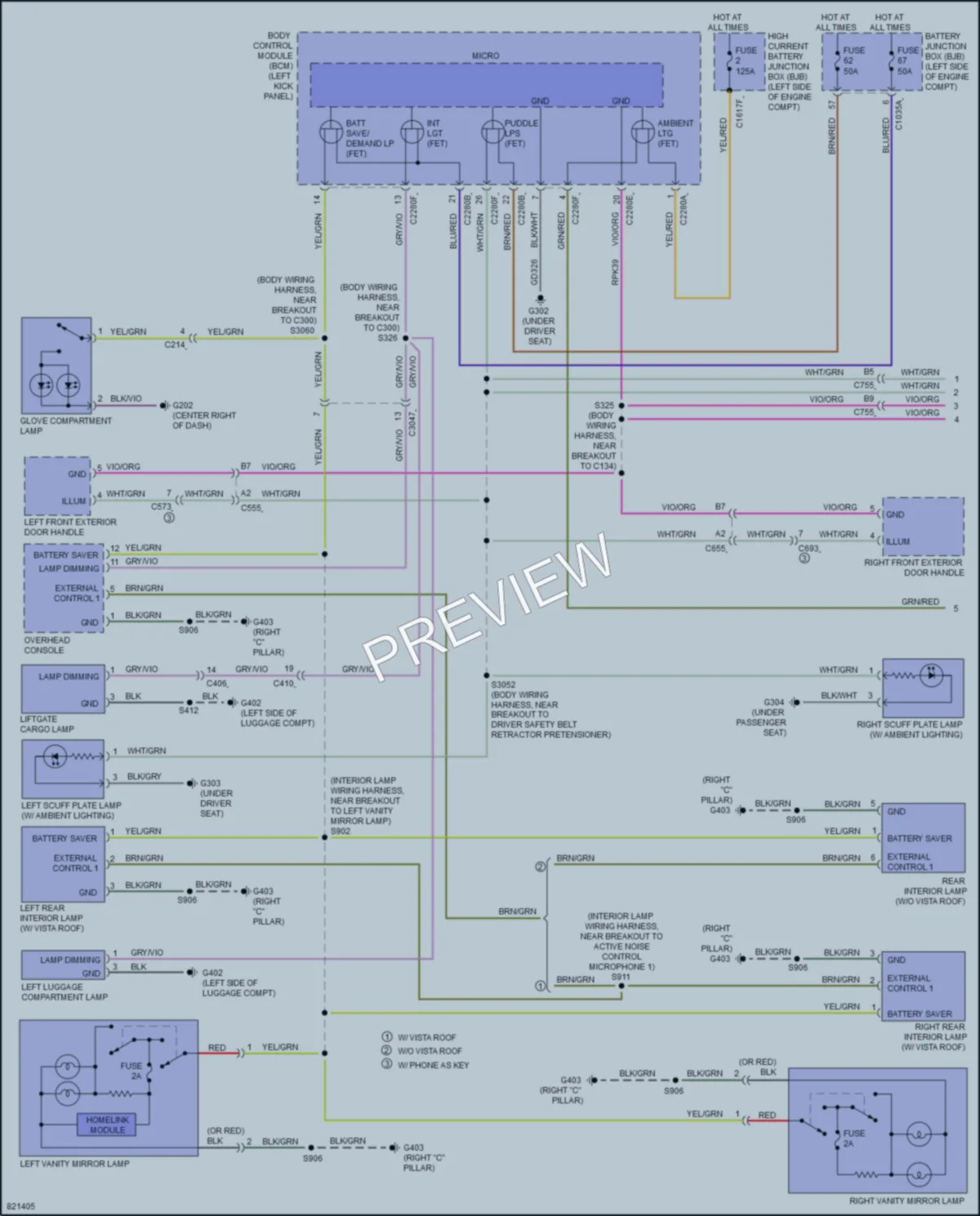 2023 Lincoln Nautilus Interior Lights wiring diagram preview