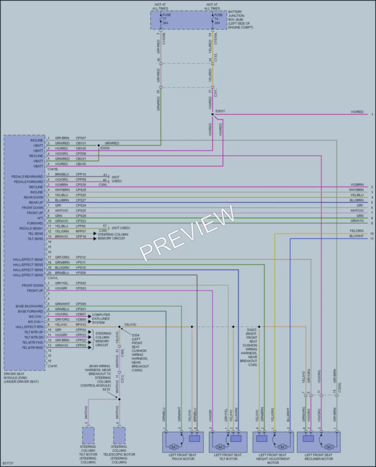 2023 Lincoln Nautilus Memory Systems wiring diagram preview
