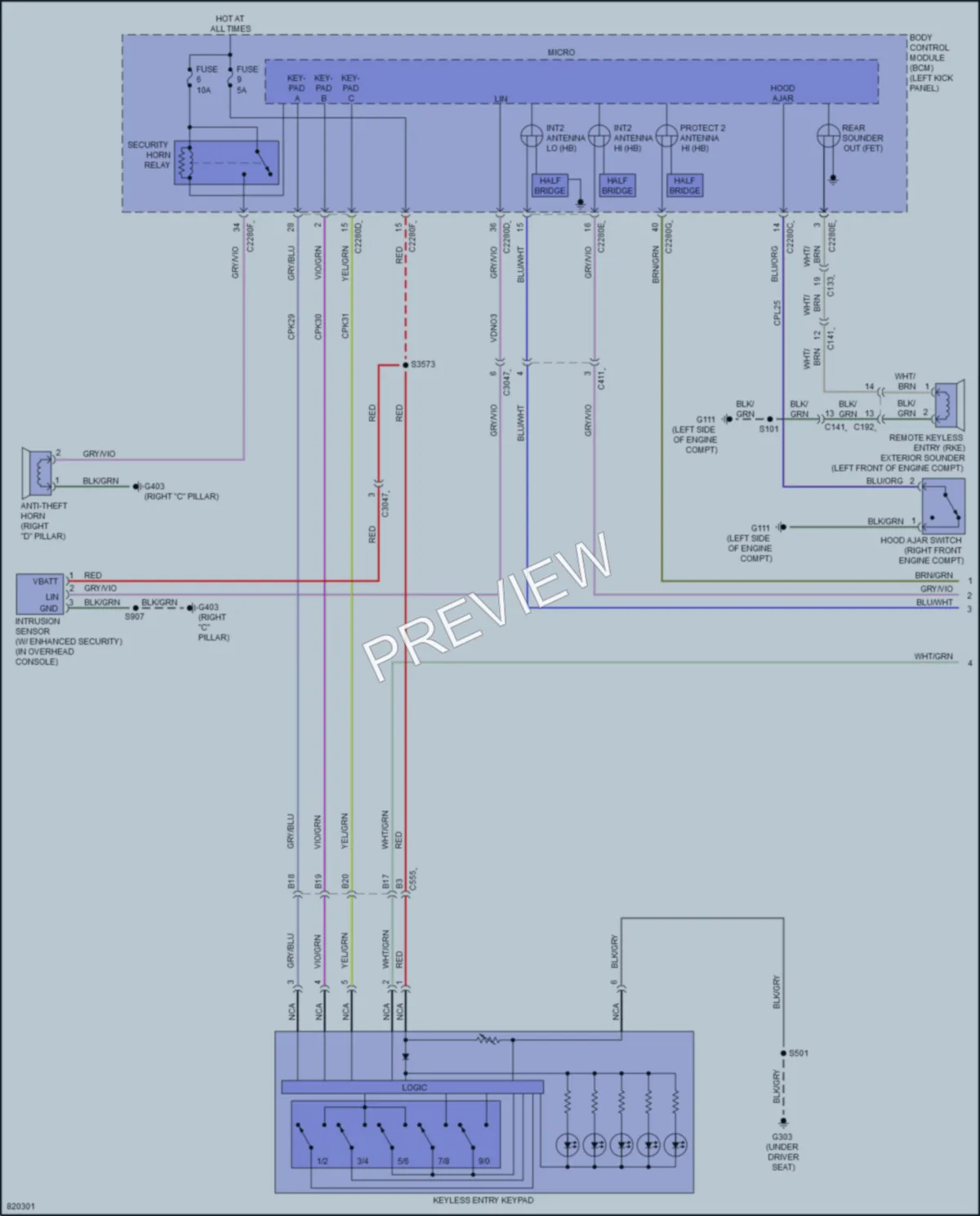 2023 Lincoln Nautilus Power Door Locks wiring diagram preview