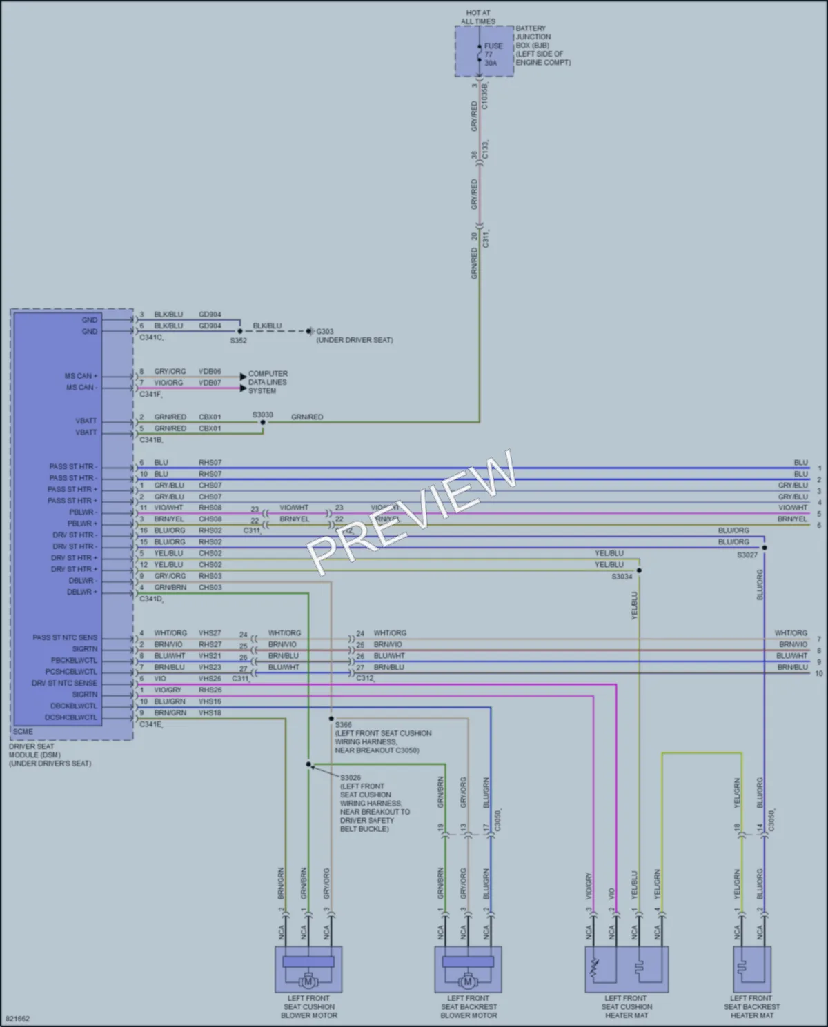 2023 Lincoln Nautilus Power Seats wiring diagram preview