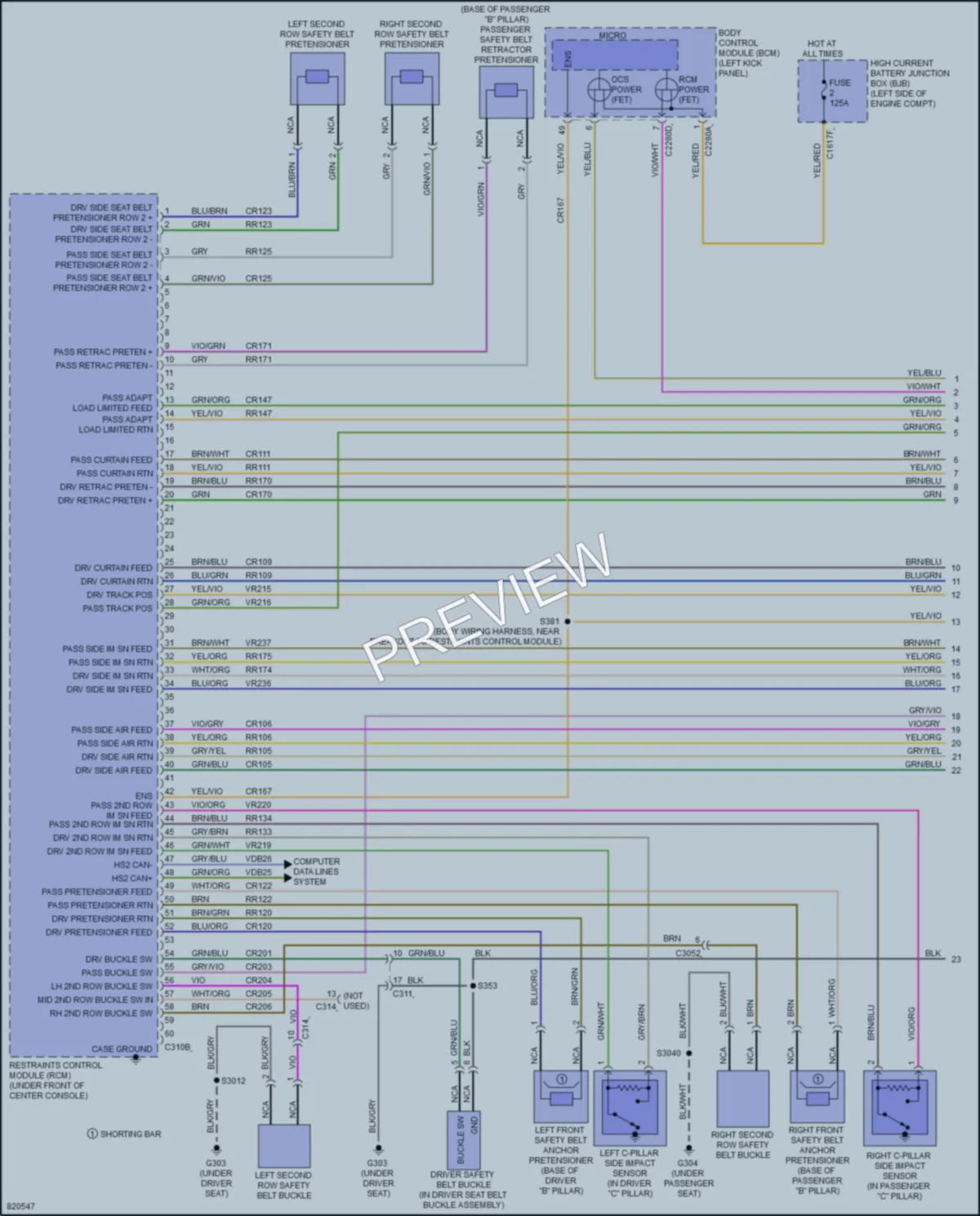 2023 Lincoln Nautilus Supplemental Restraints wiring diagram preview