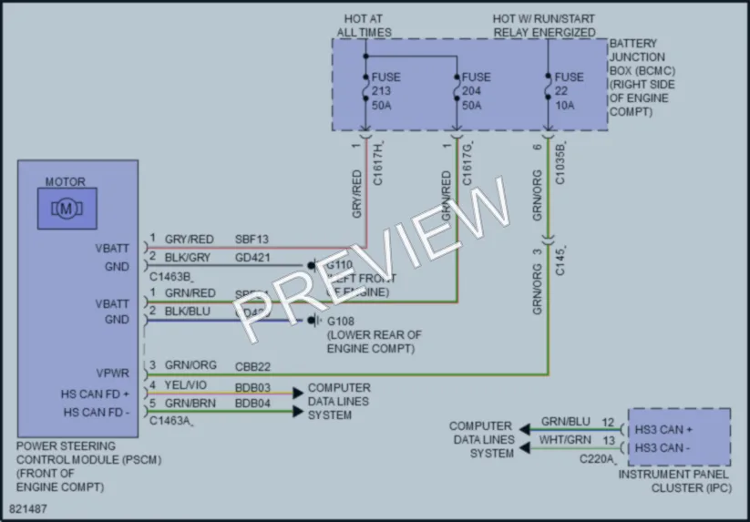 2023 Lincoln Navigator Electronic Power Steering wiring diagram preview
