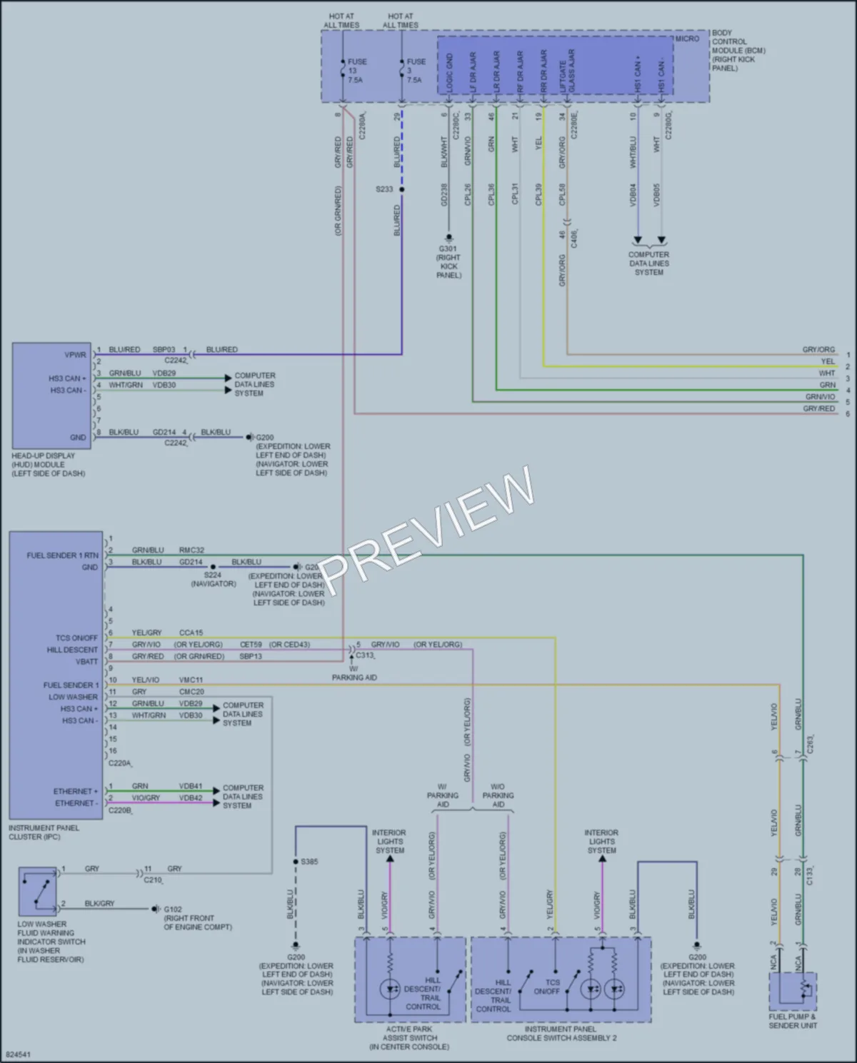 2023 Lincoln Navigator Instrument Cluster wiring diagram preview