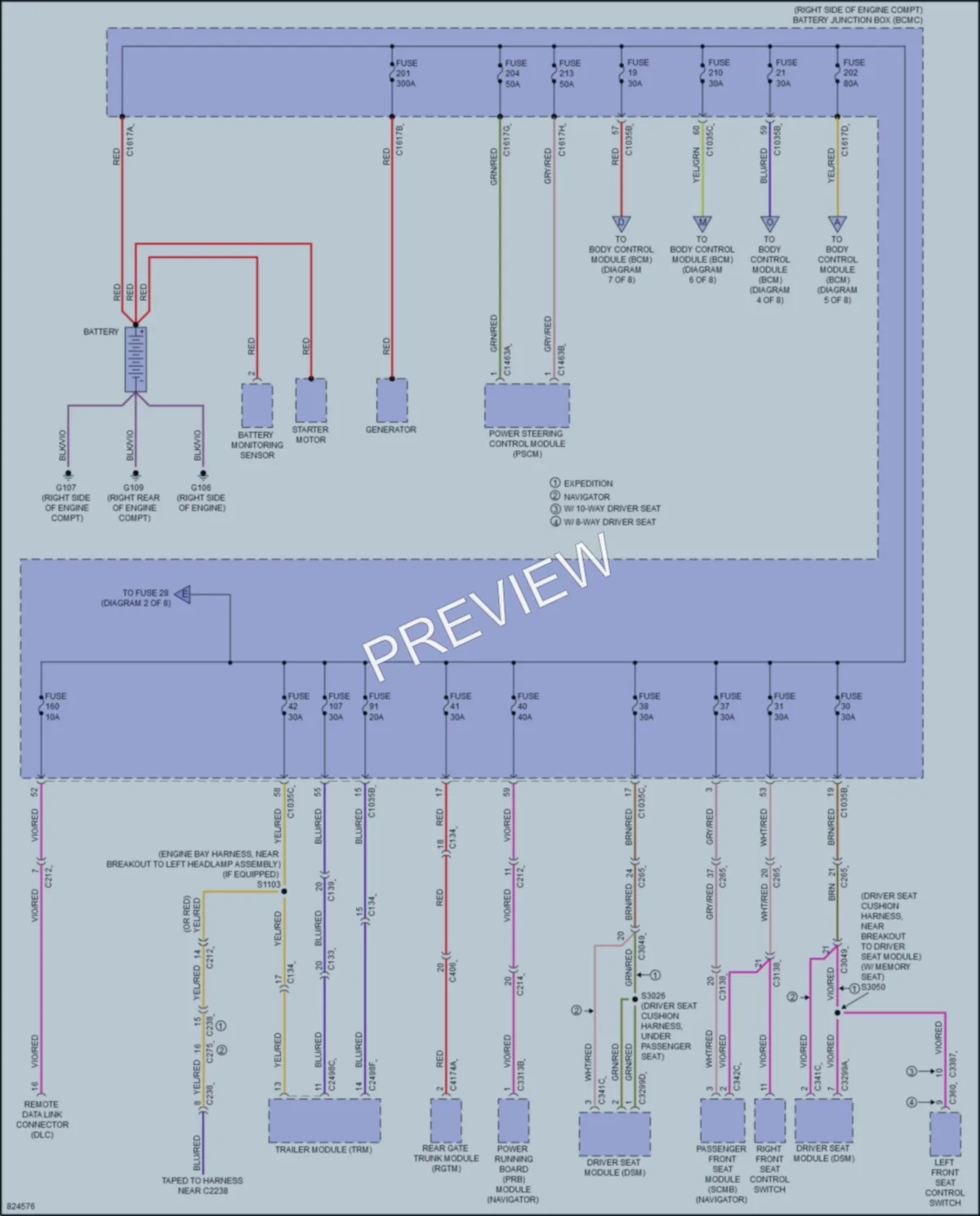 2023 Lincoln Navigator Power Distribution wiring diagram preview