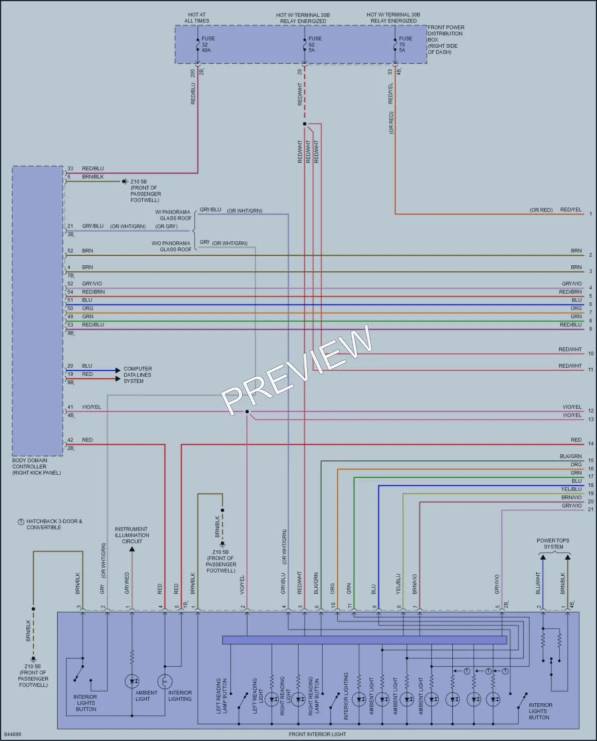 2023 MINI Cooper Interior Lights wiring diagram preview