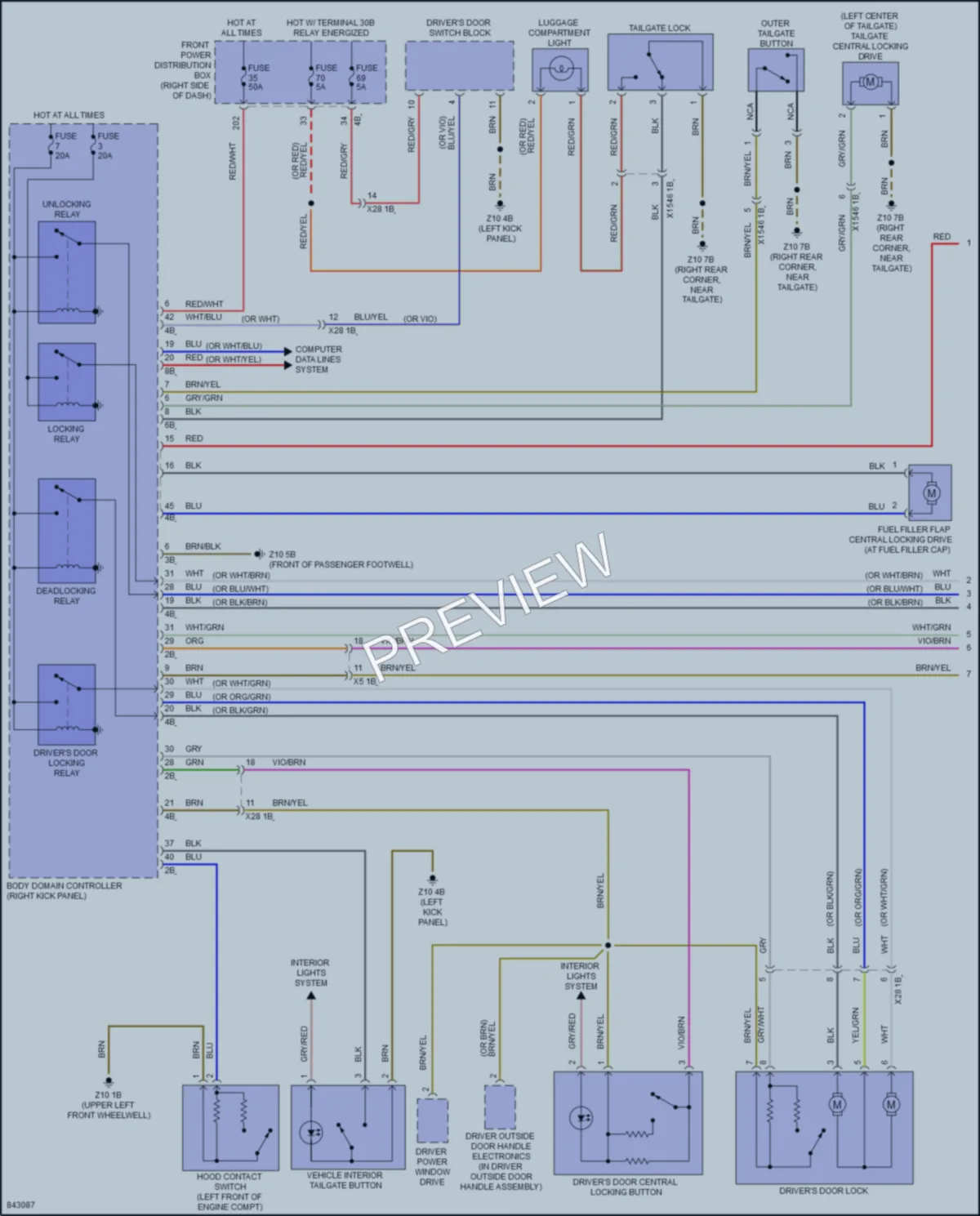 2023 MINI Cooper Power Door Locks wiring diagram preview