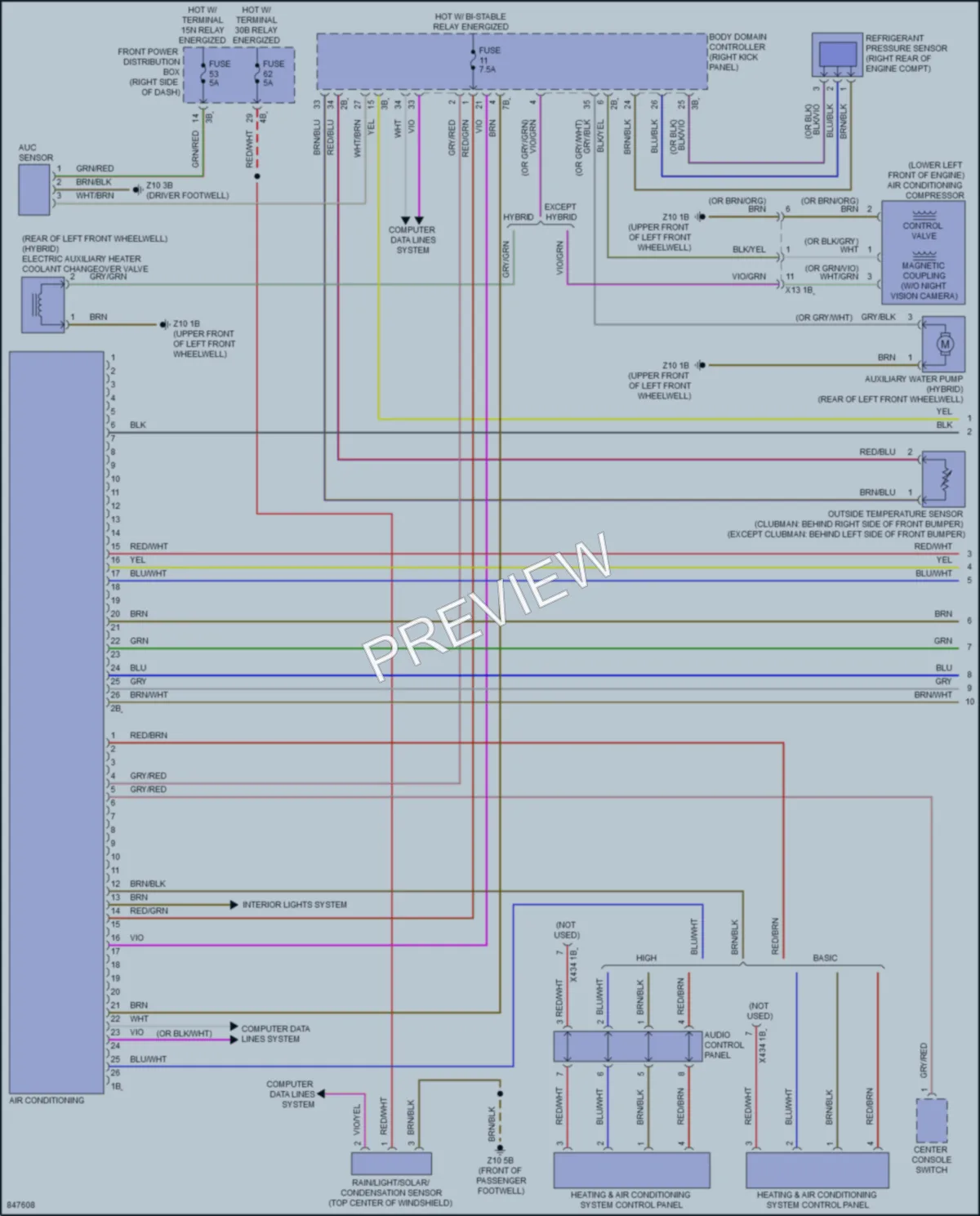 2023 MINI CooperClubman Air Conditioning wiring diagram preview