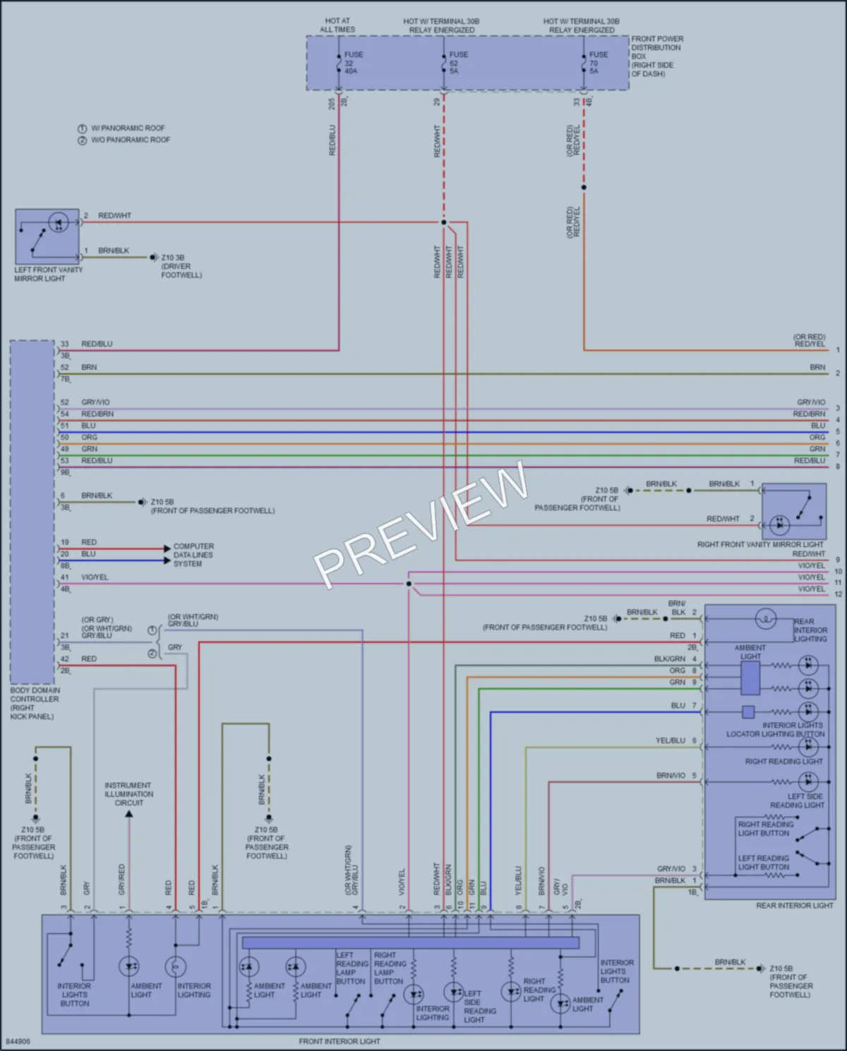 2023 MINI CooperClubman Interior Lights wiring diagram preview