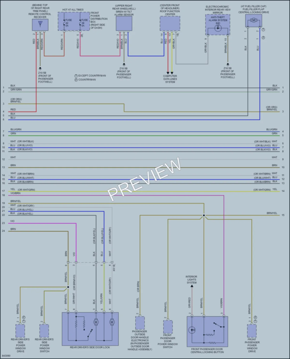 2023 MINI CooperCountryman Anti Theft wiring diagram preview