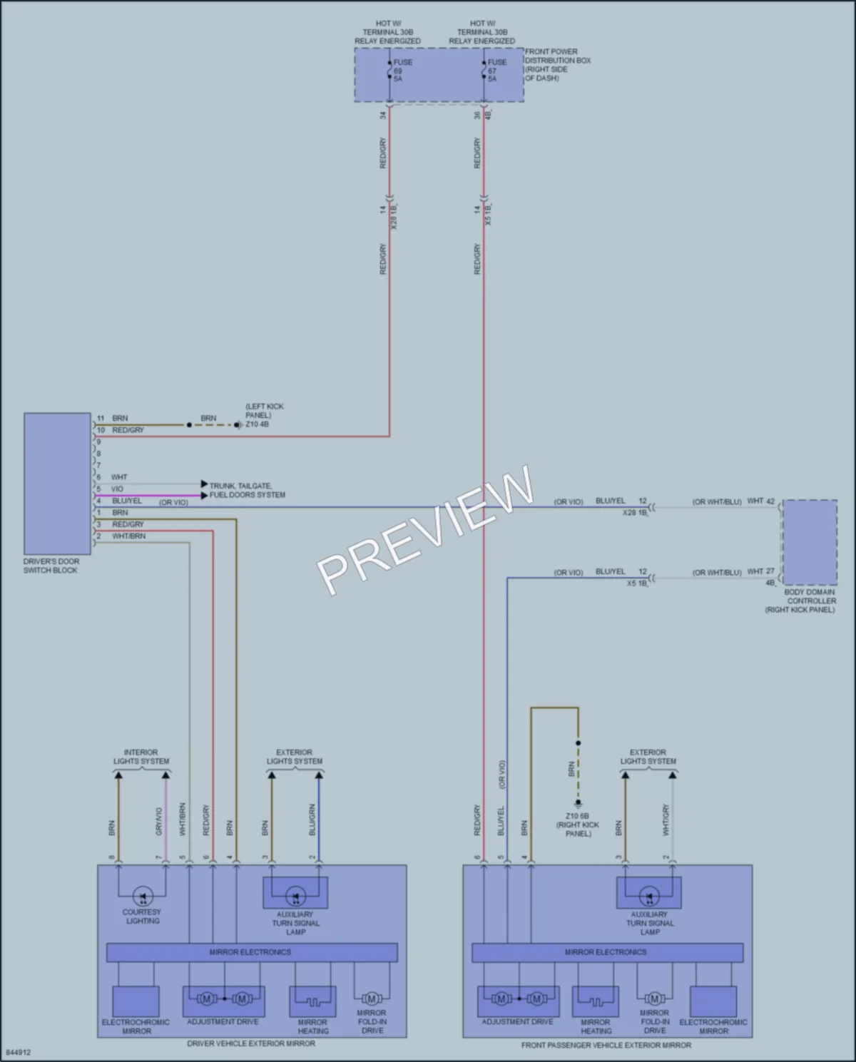 2023 MINI CooperCountryman Power Mirrors wiring diagram preview