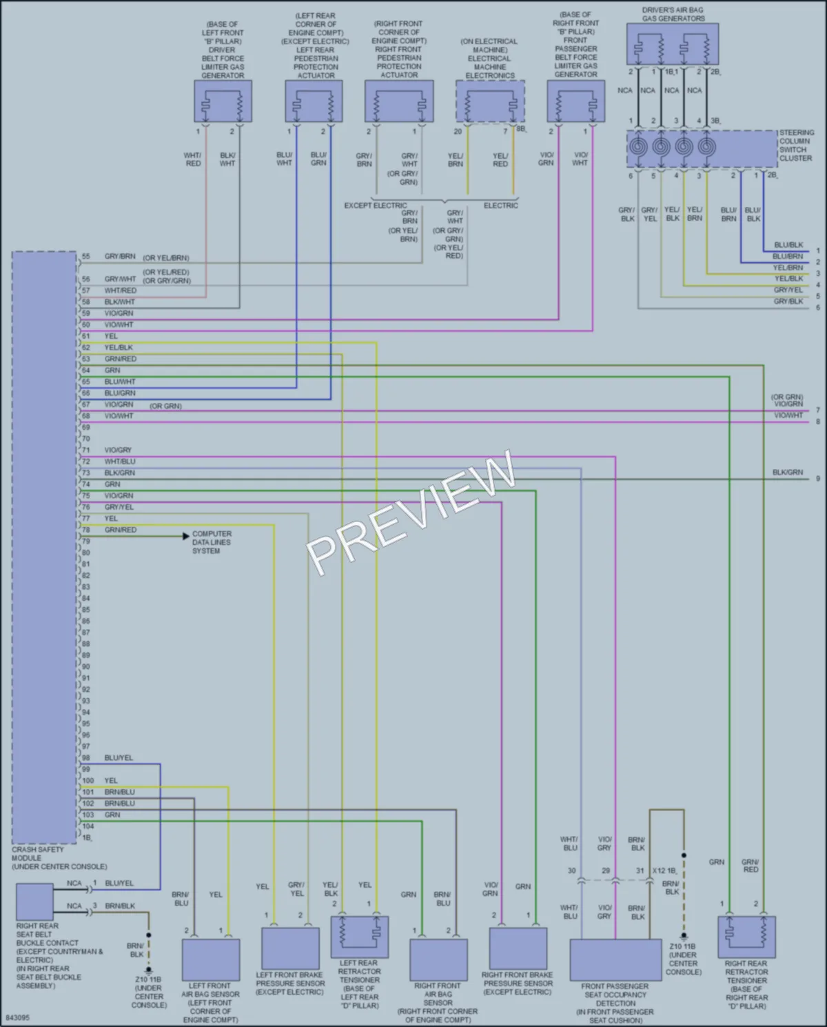 2023 MINI CooperCountryman Supplemental Restraints wiring diagram preview