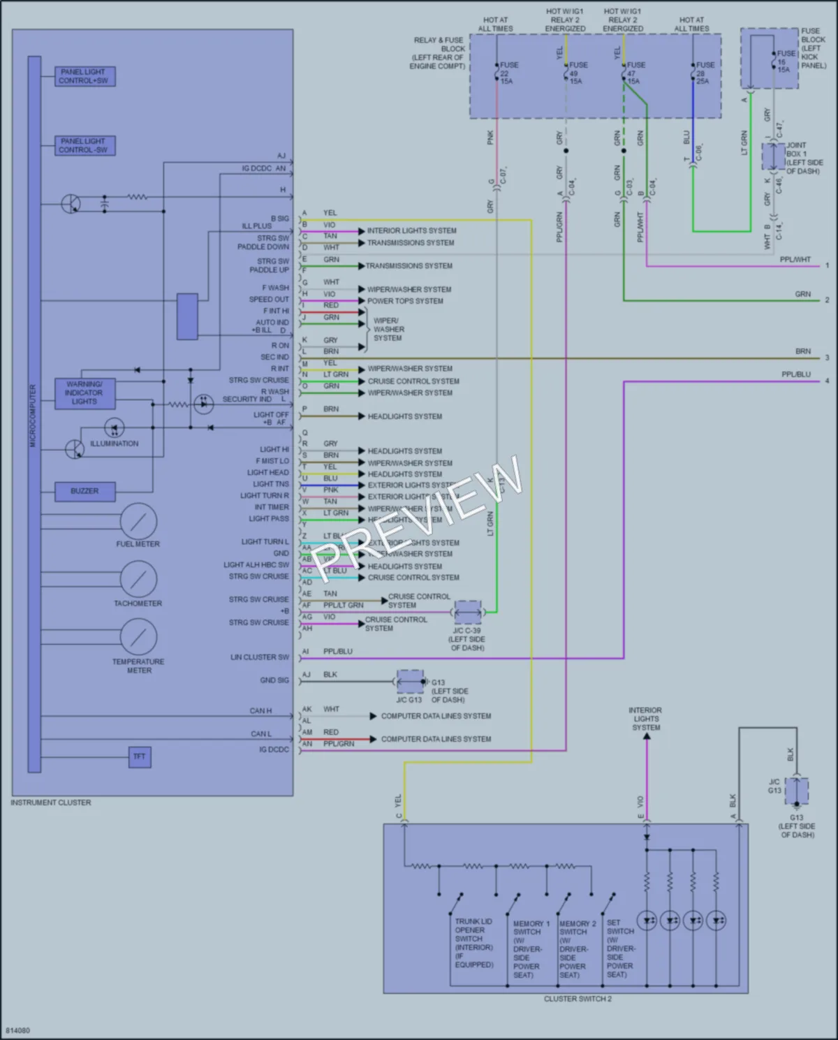 2023 Mazda 3 Instrument Cluster wiring diagram preview