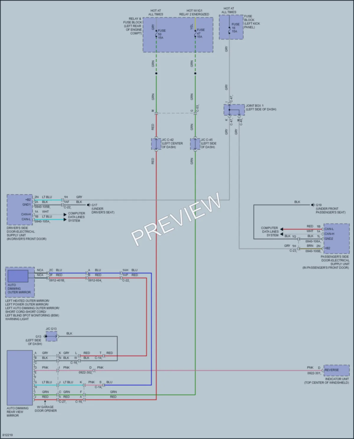 2023 Mazda 3 Power Mirrors wiring diagram preview