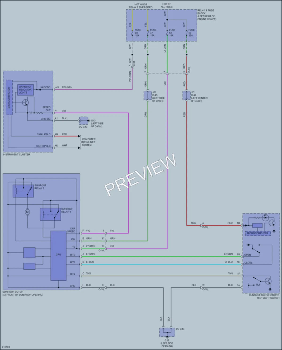2023 Mazda 3 Power Top Sunroof wiring diagram preview