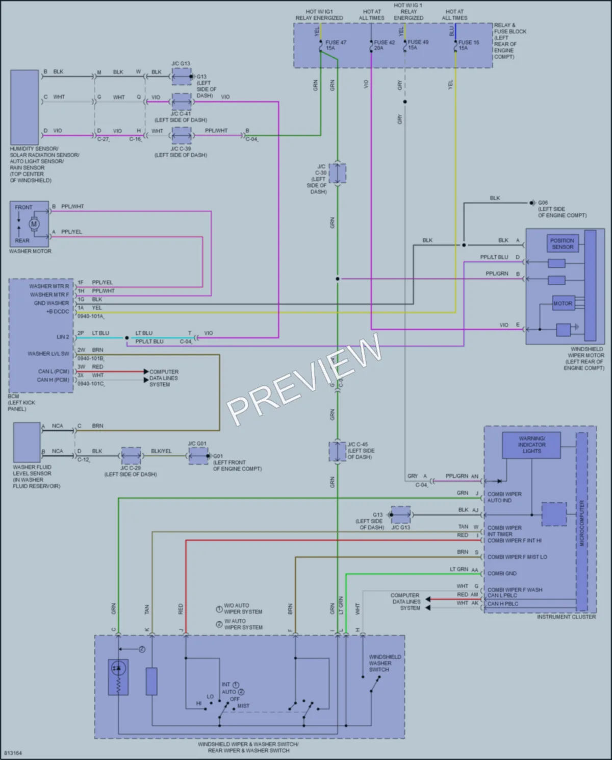 2023 Mazda 3 Wiper Washer wiring diagram preview