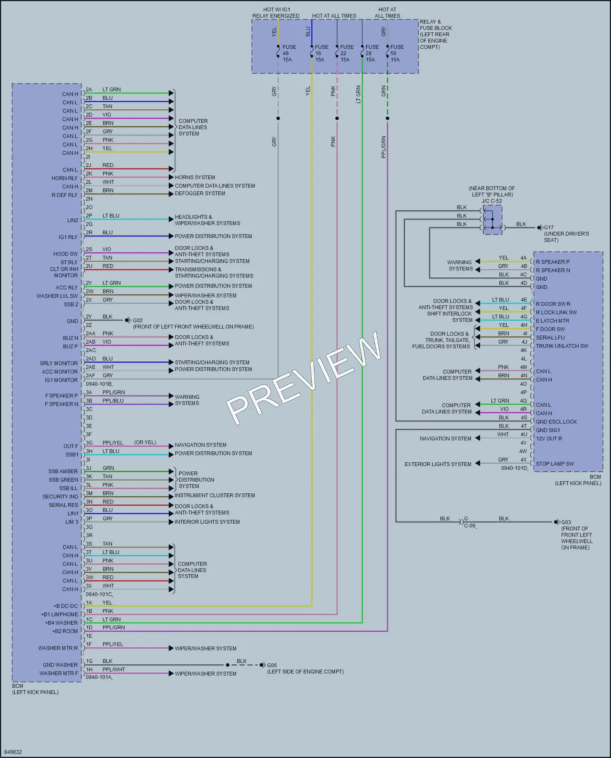 2023 Mazda CX30 Body Control Modules wiring diagram preview