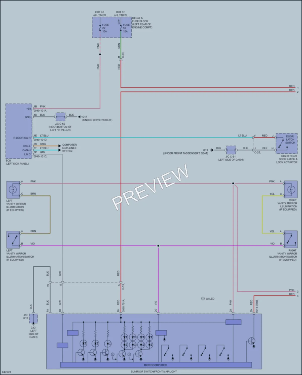 2023 Mazda CX30 Interior Lights wiring diagram preview