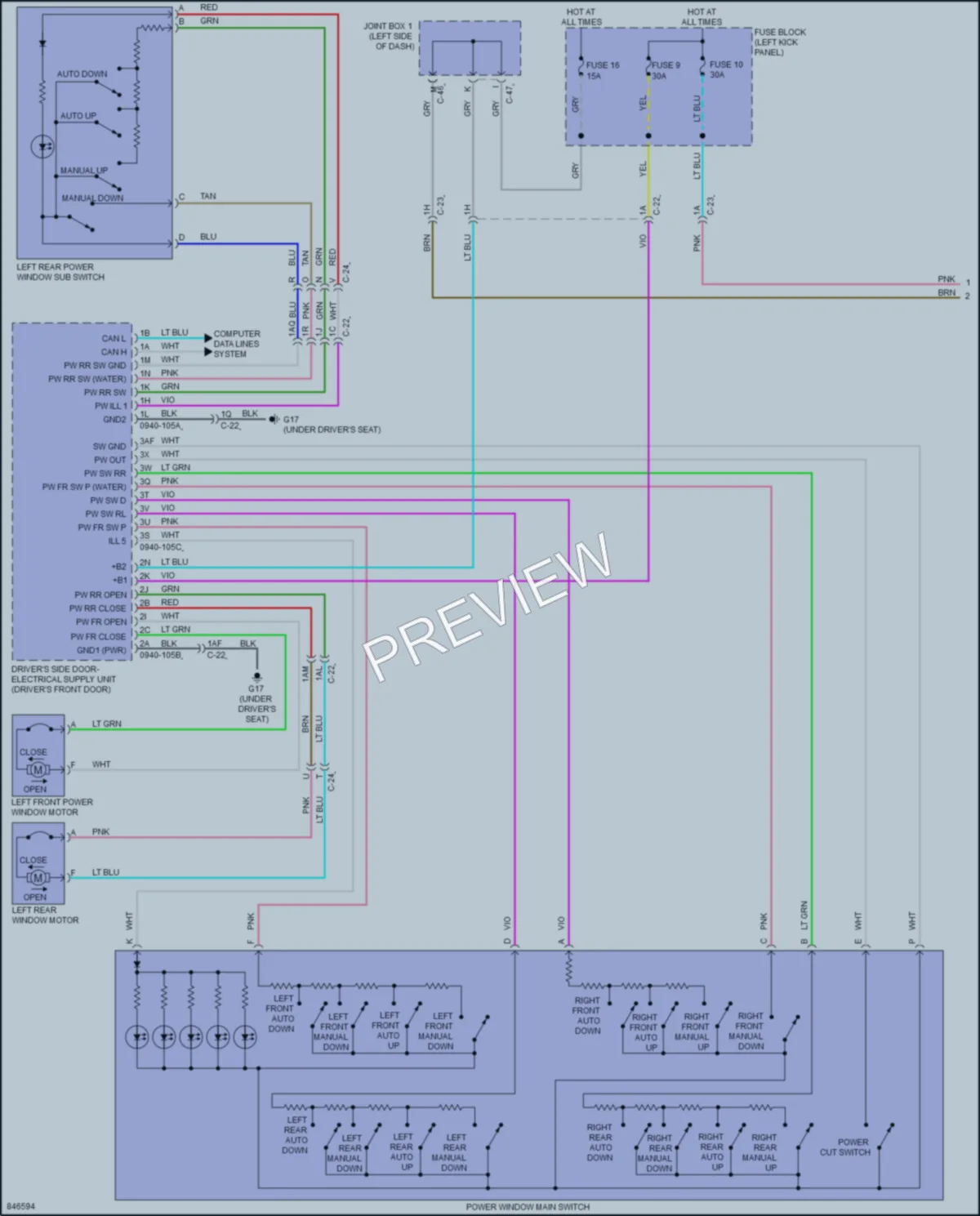 2023 Mazda CX30 Power Windows wiring diagram preview