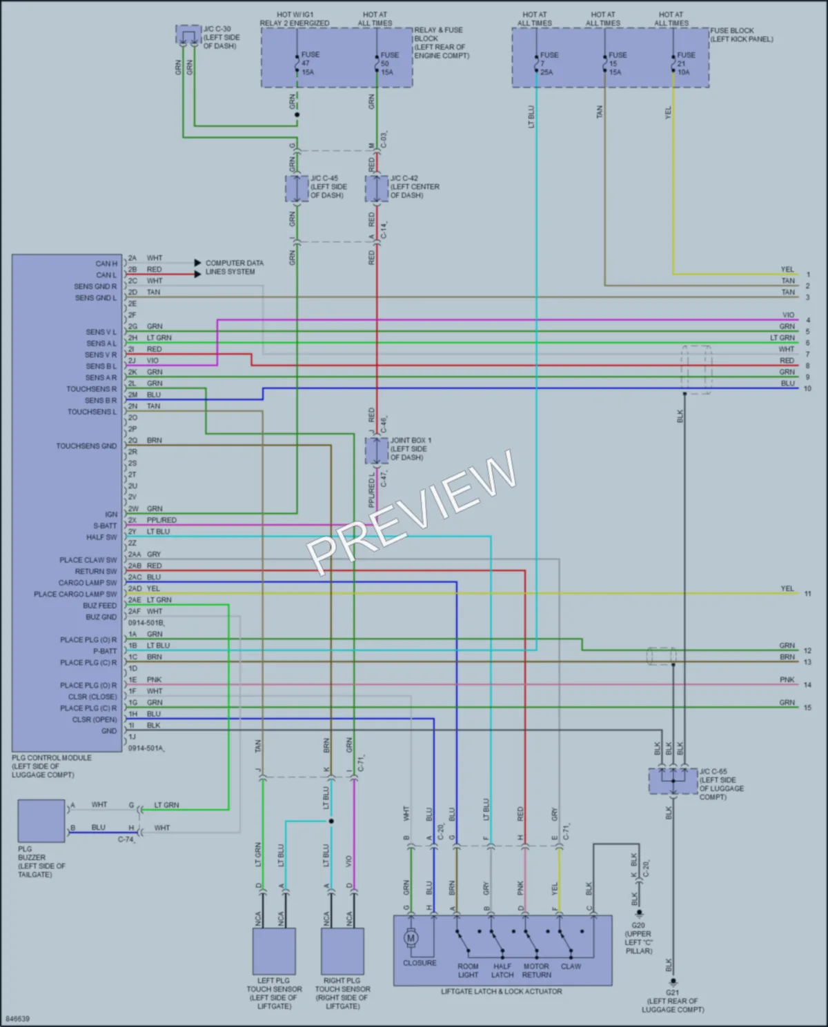 2023 Mazda CX30 Trunk Tailgate Fuel Door wiring diagram preview