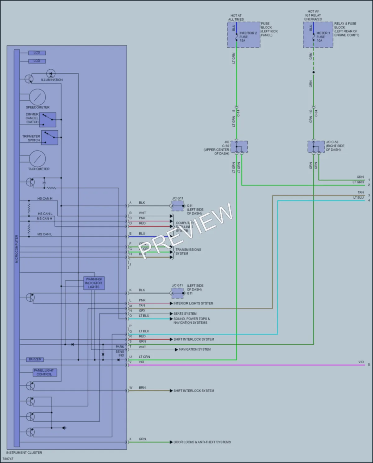 2023 Mazda CX5 Instrument Cluster wiring diagram preview